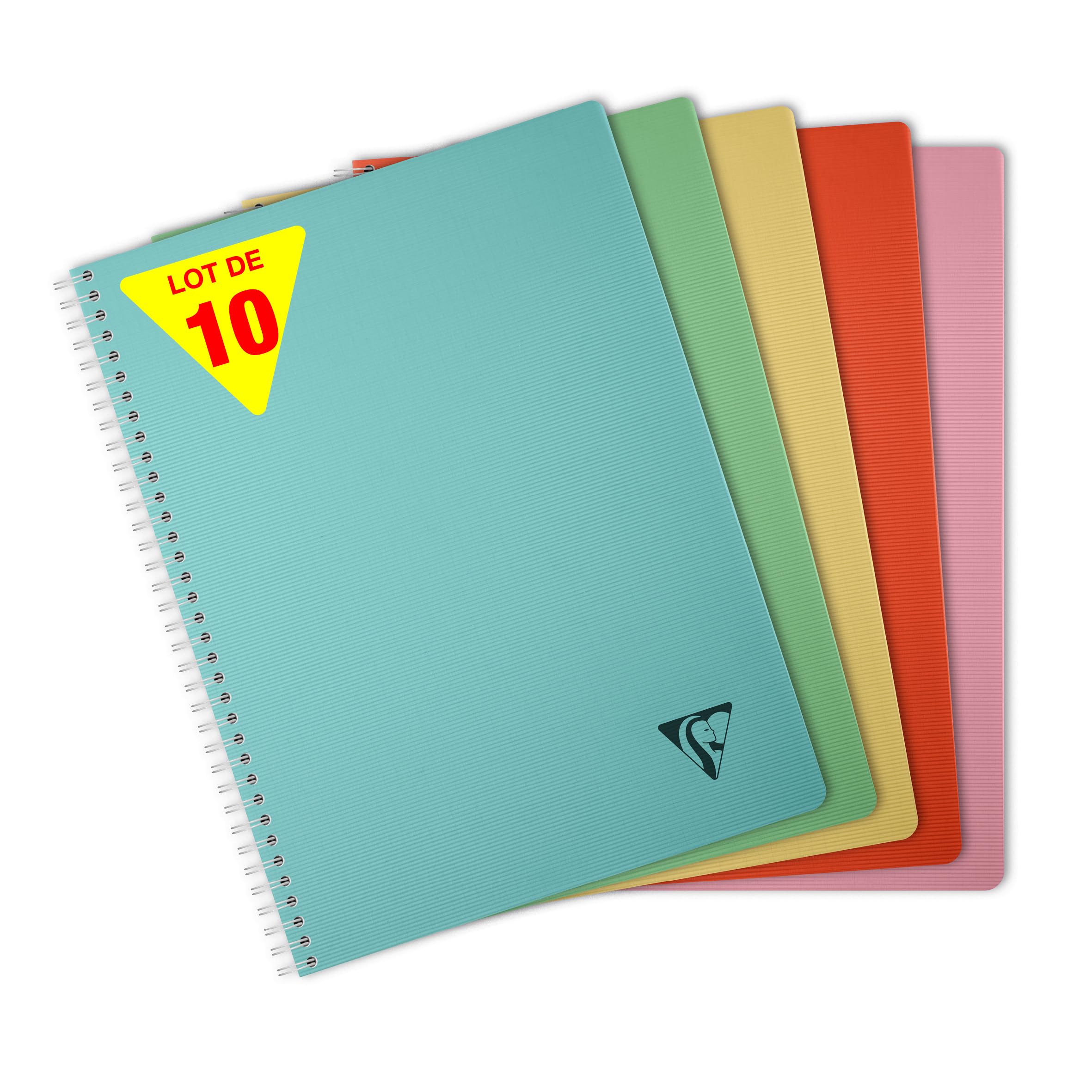 Clairefontaine 327125Cpack Lot 10 Cahiers Linicolor A4 100p Petits Carreaux