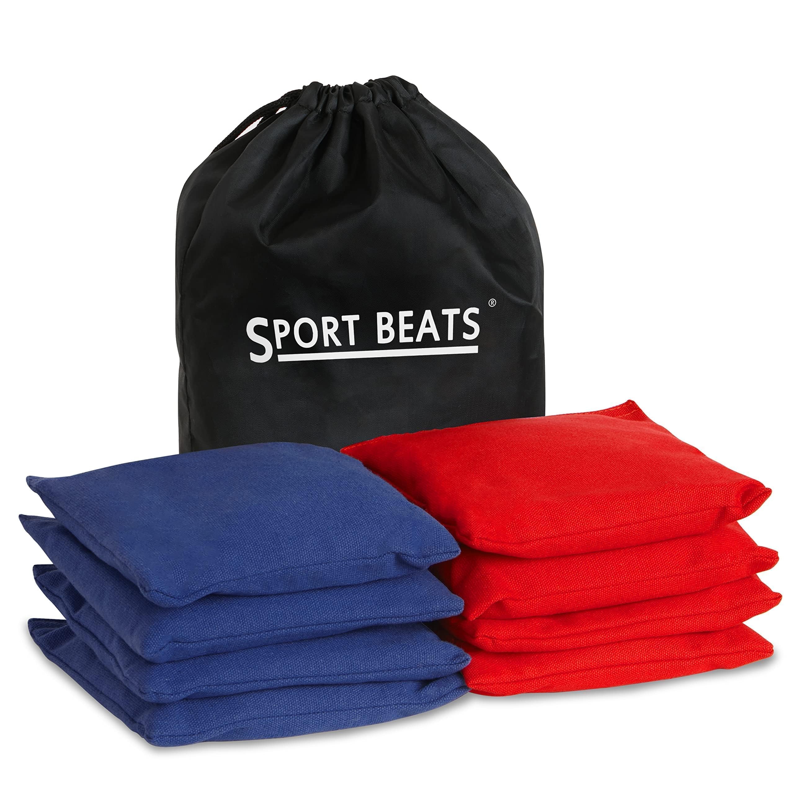 SPORT BEATS Cornhole Bags Set of 8 - Regulation 6"x6" 14-16 oz