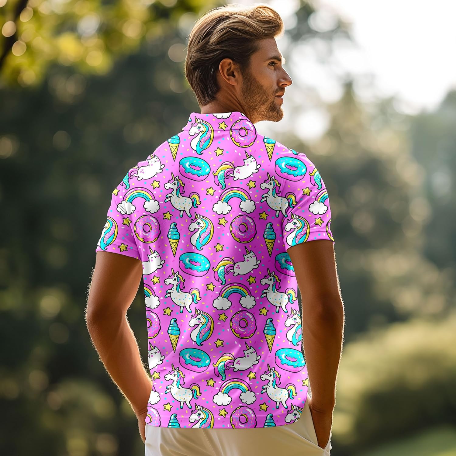 Funny Golf Shirts for Men,Mens Hawaiian Shirts Short Sleeve Novelty Crazy Golf Shirts - Image 3