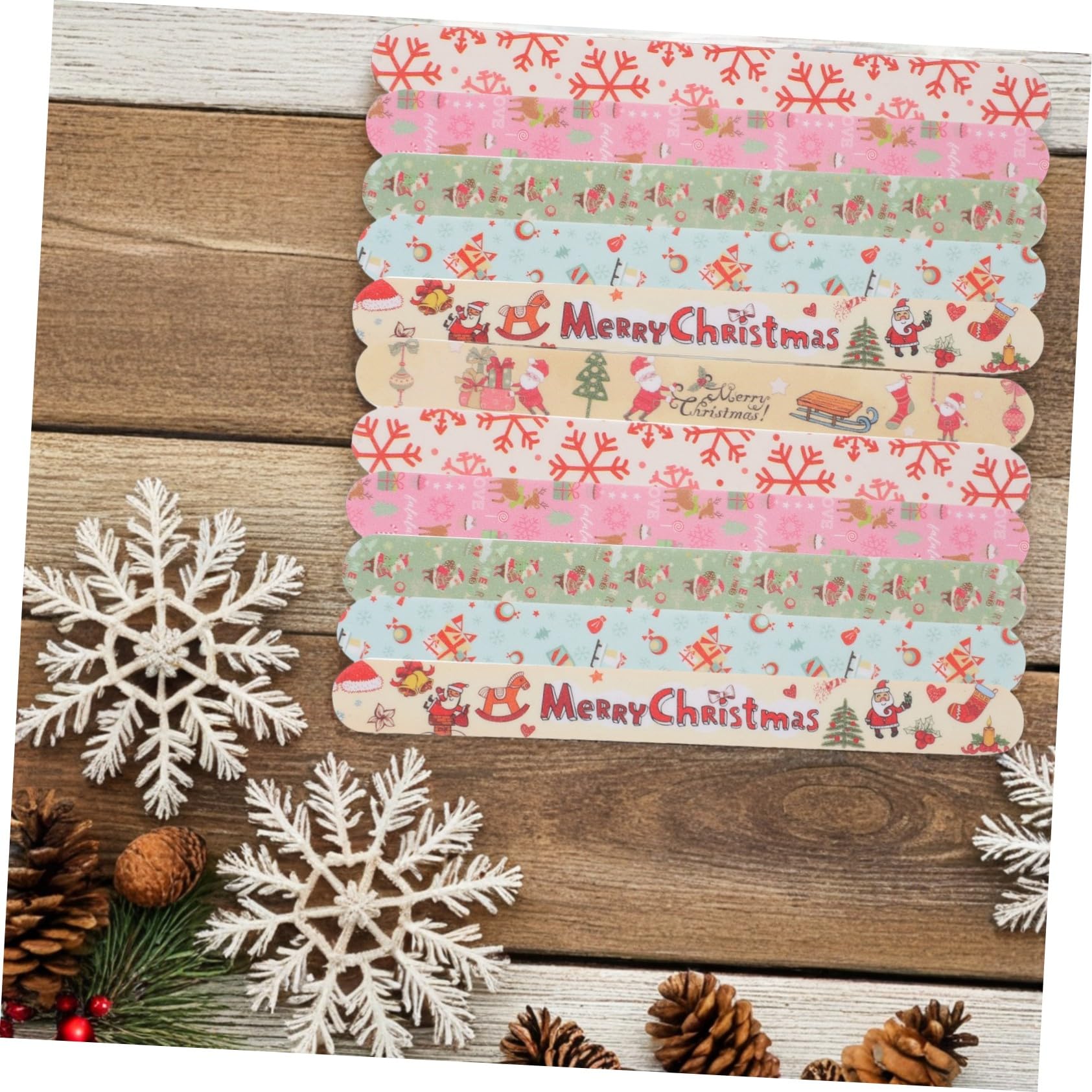 OUNONA 96 Teiliges Weihnachts-nagelfeilen Eva-hülle Handliche Polierfeilen für Fingernägel und Zehennägel Geeignet für Natur- Kunst Gelnägel Leicht und Tragbar für Maniküre und