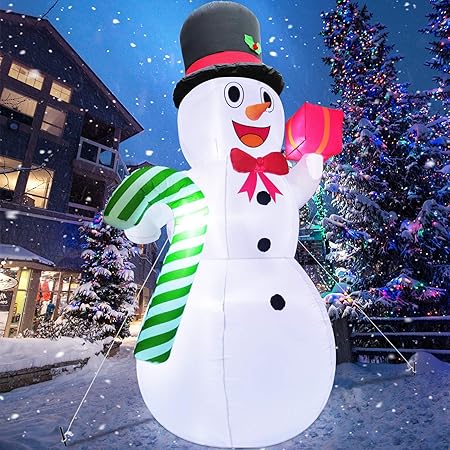 Amazon Com 12 Foot Christmas Inflatable Santa Claus With Gift Bag And Bear Yard Garden Decoration Lights Decor Outdoor Indoor Holiday Decorations Blow Up Lighted Yard Decor Lawn Inflatables Home Family Outside Home 12 Foot Inflatable Christmas Decorations