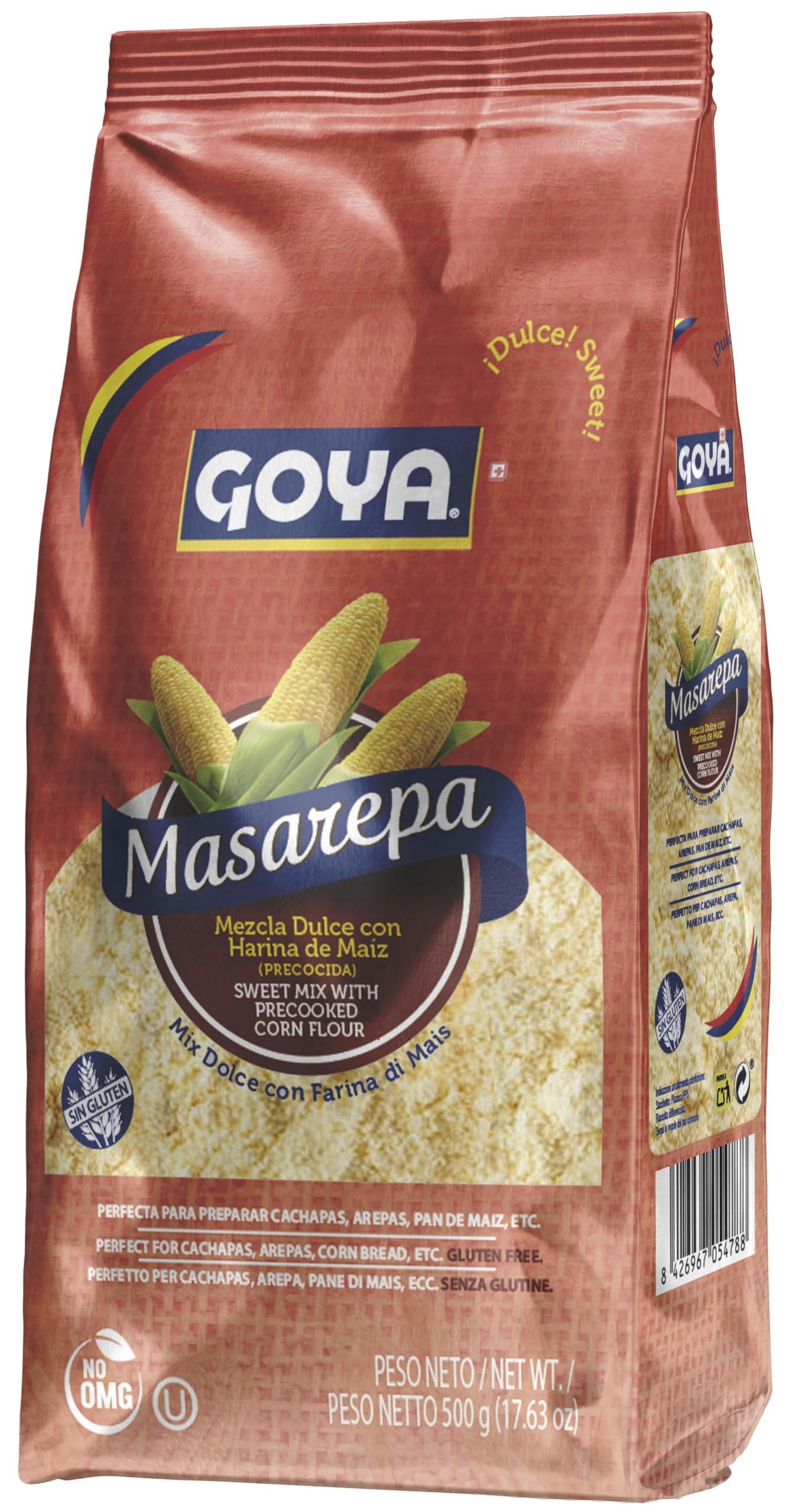 Goya Sweet Mix with Precooked Corn Flour, 500g, Gluten Free - Perfect for Cachapas, Arepas, Corn Bread (Pack of 1)