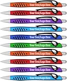 SyPen Personalized Pens With your Custom Logo or Text-300 Pack Bulk-for Businesses, Parties, and Events, Custom Printed Click Action Ballpoint Pens, Rubber Grip, Black Ink, Assorted Colors