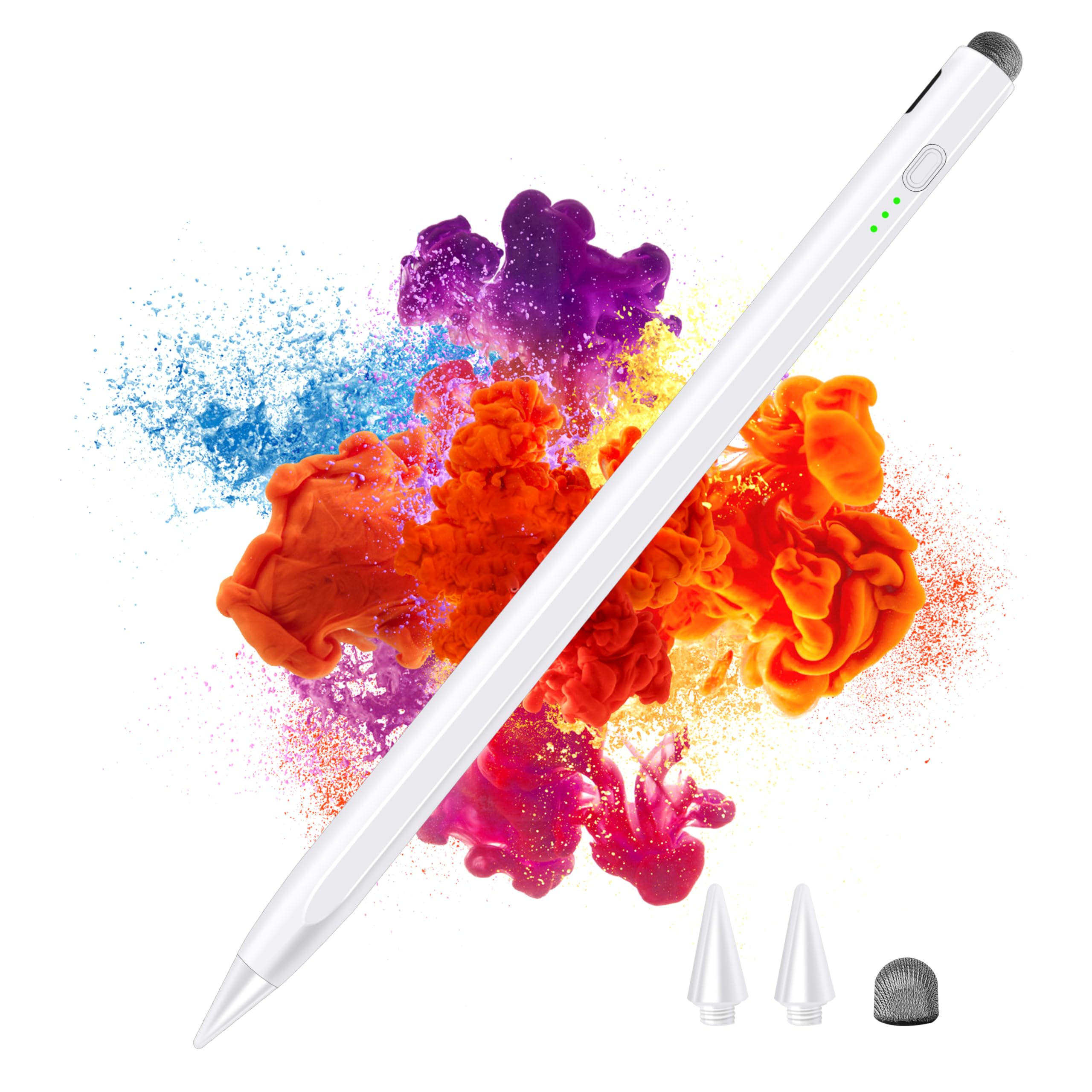 Swiztek Stylus Pen for iPad - Rechargeable Pencil with Palm Rejection, Tilt Sensitivity & Magnetic Attachment | Compatible with iPad 9/8/7/6, iPad Pro 5/4/3, iPad Mini 6/5, iPad Air 5/4/3