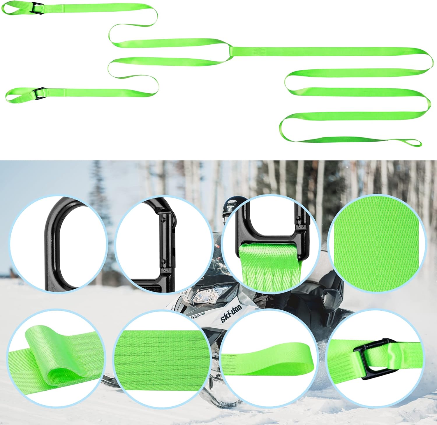 Buy moonoom Snowmobile Tow Rope,Reinforced Emergency Off Snowmobile Tow