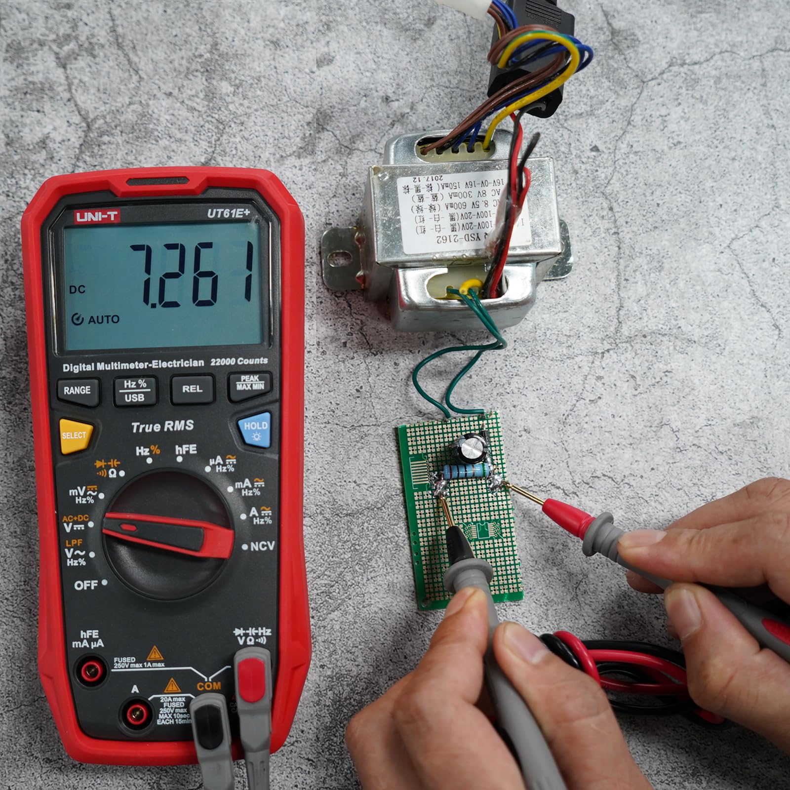 RockyMars UT61E+ Digital Multimeter True RMS 1000V AC DC USB Transmission 22000 Counts NCV AC/DC Voltage/Current Resistance Diode Transistor Hfe