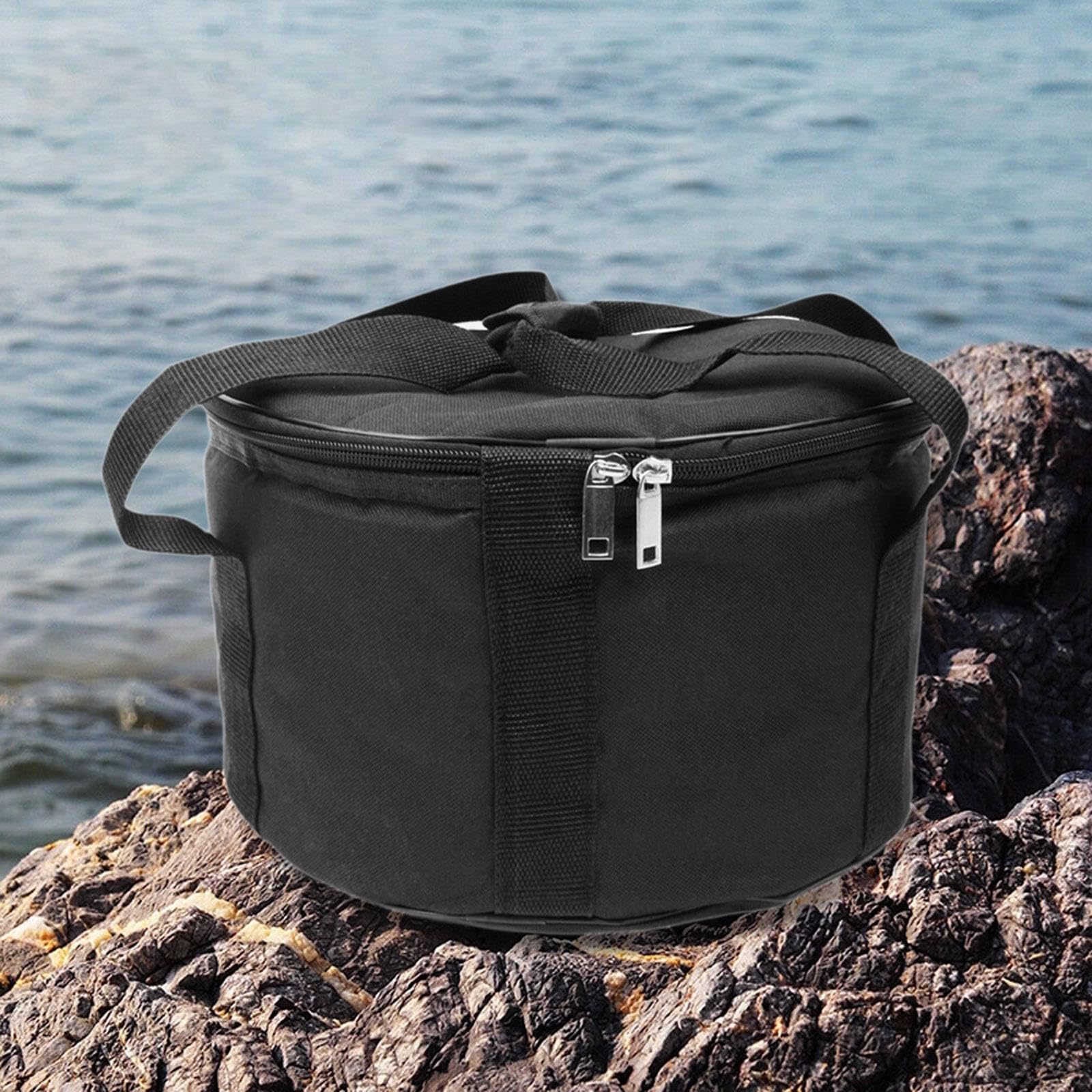 Borsa per Trasporto Di Campane Tibetane Con Maniglia per Viaggi E Campeggio, Custodia a Percussione Strumenti in Tessuto Oxford, Con Una Tasca Dedicata per Riporre Il Mazzuolo, 12inch