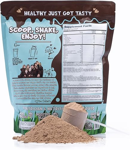 Miniatura 7 de Kids - Batido de proteína de chocolate orgánico para jóvenes y adolescentes, 0.31 onzas de proteína en polvo + polvo nutricional superalimento para