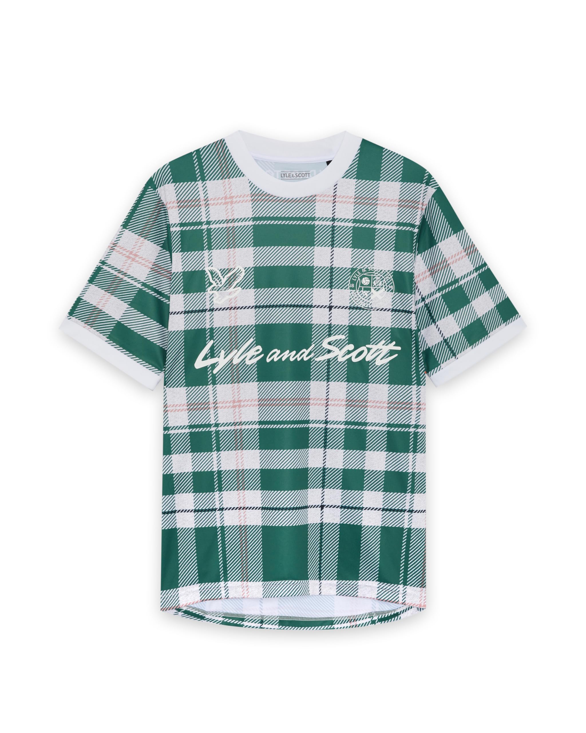 Lyle & Scott SS T-Shirts Tartan Football Shirt W130 Everglade, L
