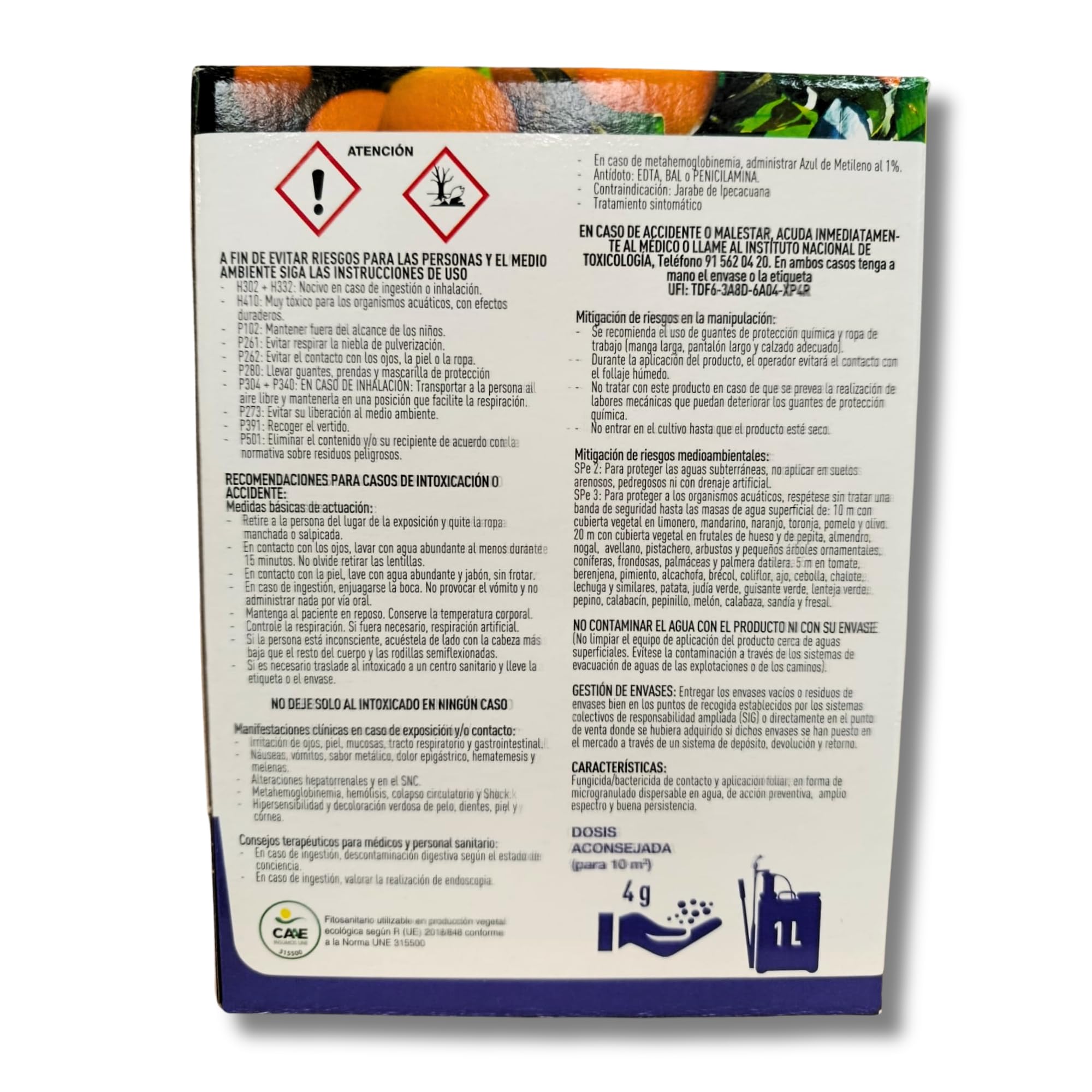 Cobre DRYCOP 50 DF Ecológico 500 GR para diluir hasta en 125 litros de agua MUY EFECTIVO | Fungicida y Bactericida | Contra Mildiu o Mildium, Monilia, Aguado, Repilo, Alternaria... | Nexum Market