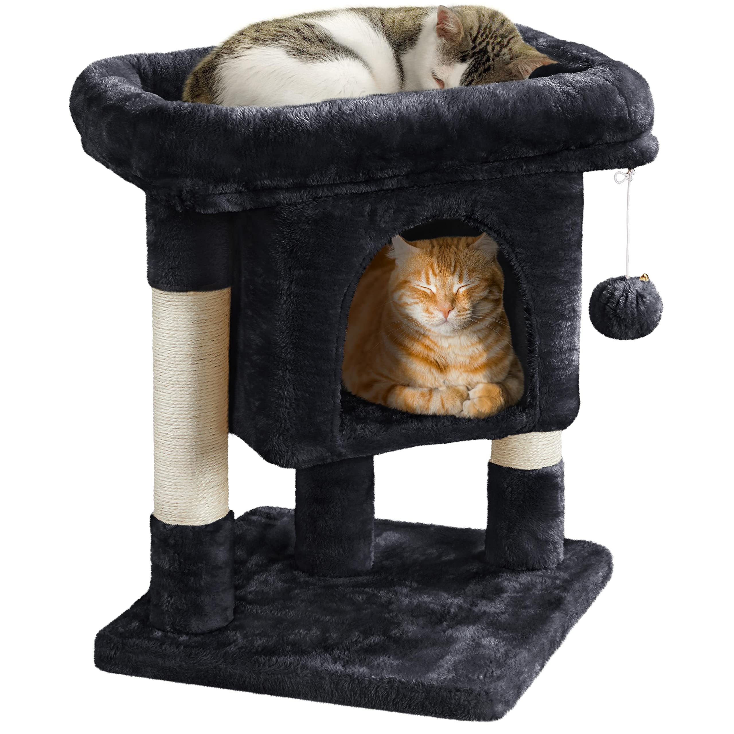 costoffs Cat Tree Cat Scratching Furniture, Sisal-Covered Scratching Posts Spacious Condo House Dangling Ball for Indoor Cats and Kittens