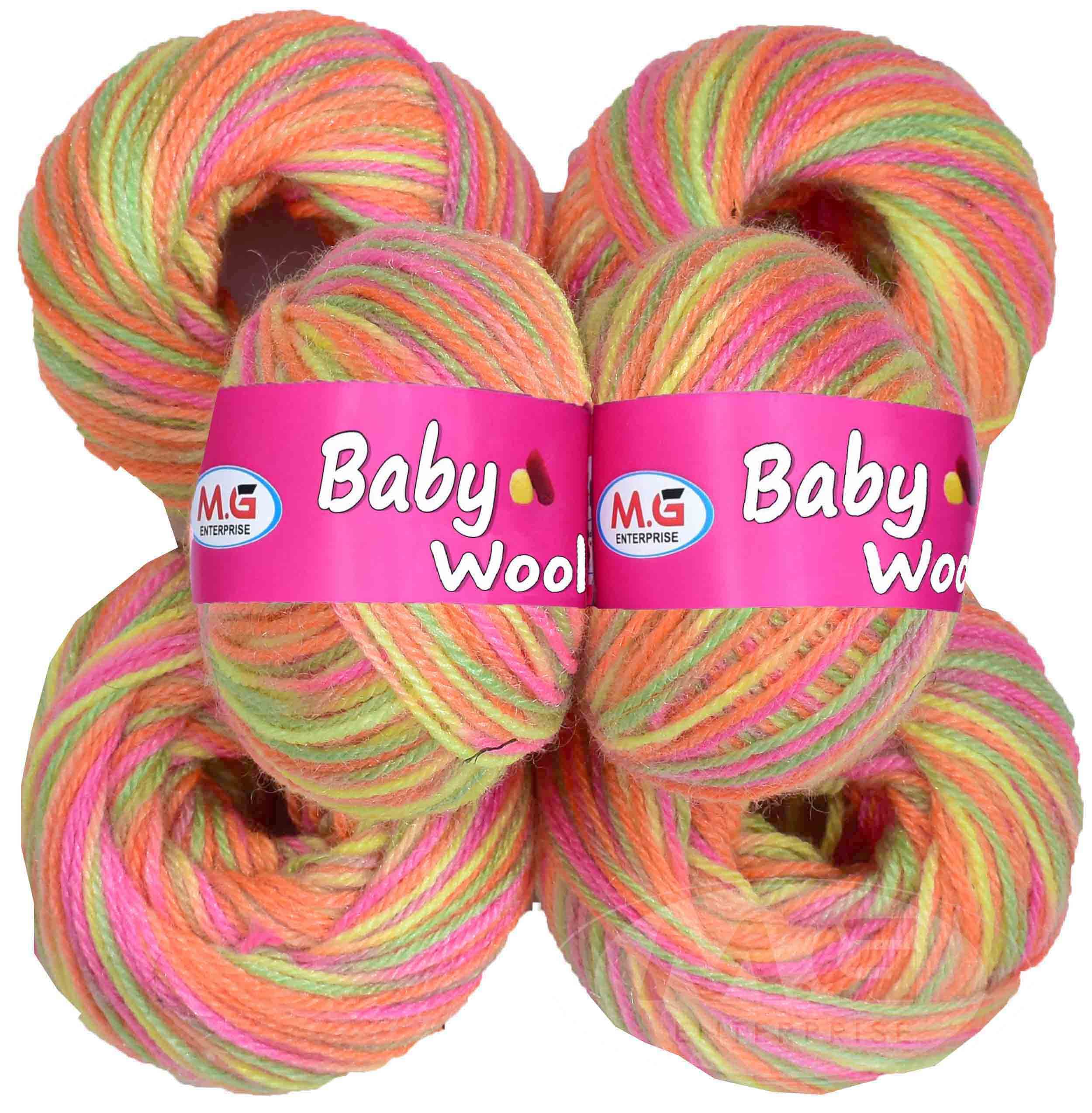 M.G ENTERPRISE 100% Acrylic Wool Multi Rose 12 GMS Baby Wool Ball Hand Knitting Wool/Art Craft Soft Fingering Crochet Hook Yarn-GN Art-DHA-image-30