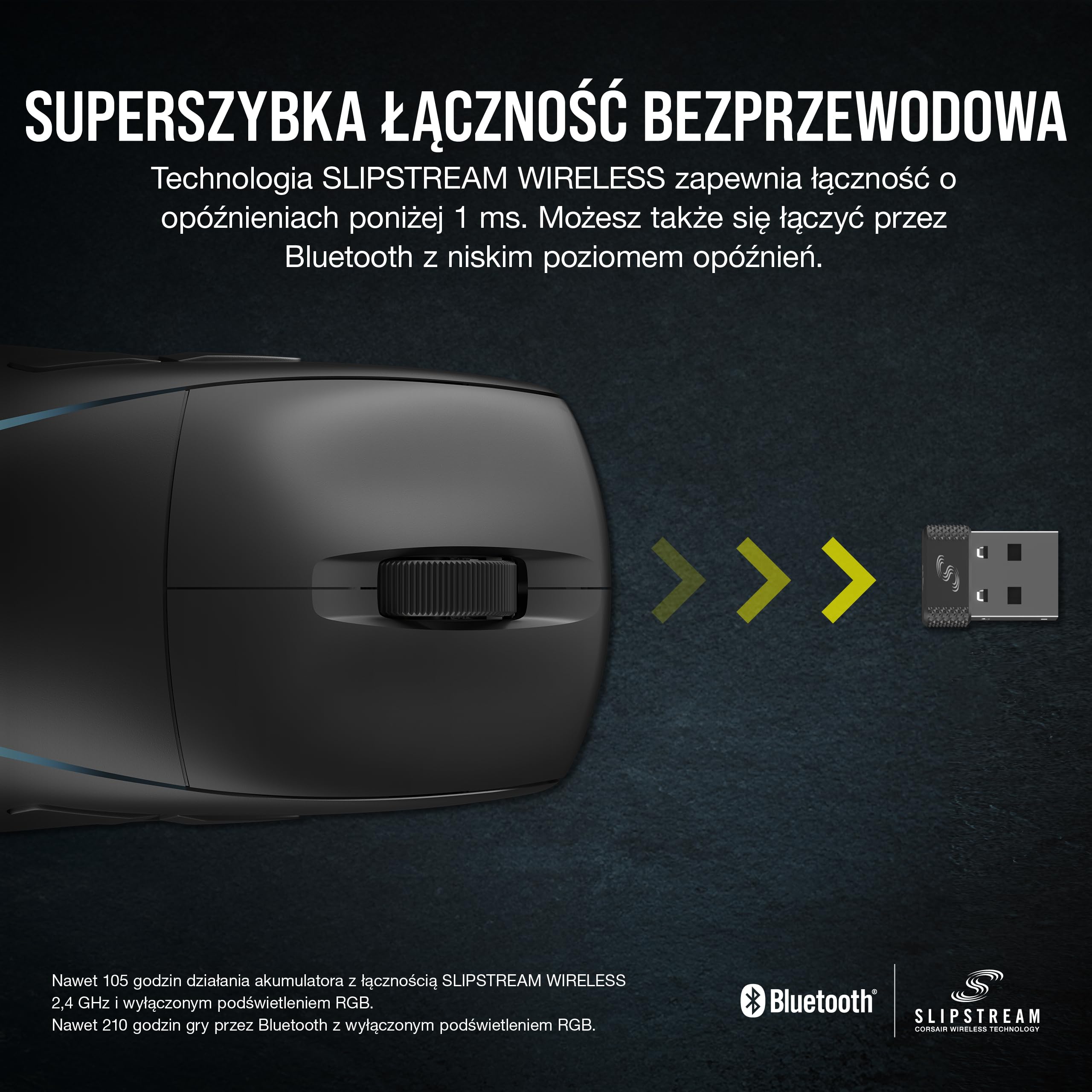 CORSAIR M75 WIRELESS RGB Lekka Mysz do Gier FPS – 26 000 DPI – Wymienne Przyciski Boczne – Kompatybilna z iCUE – PC – Czarny