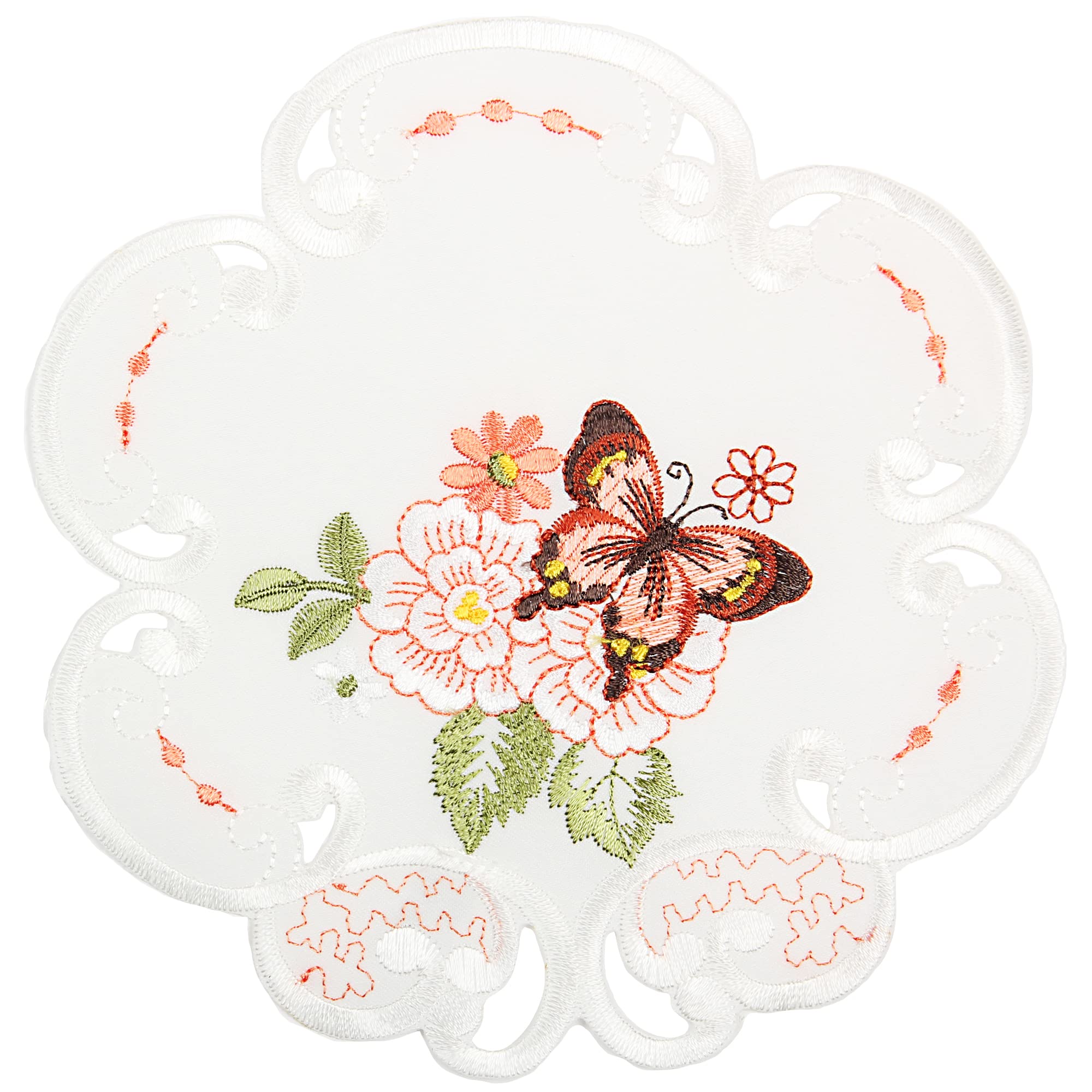 Napperons et nappes roses et papillons