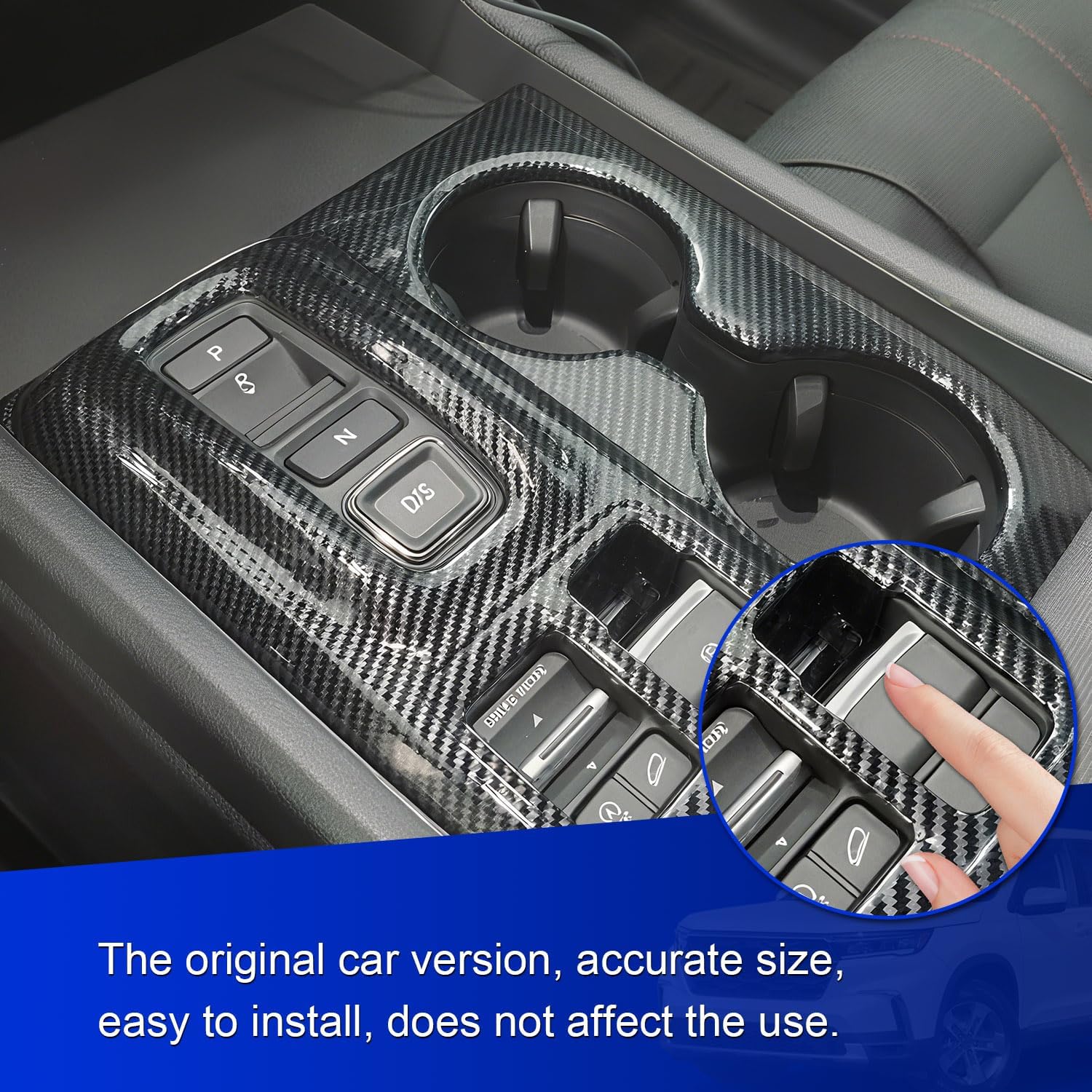 Carbon Fiber Gear Shift Panel Cover & Center Console Panel Cover Compatible with 2023-2026 Honda Pilot