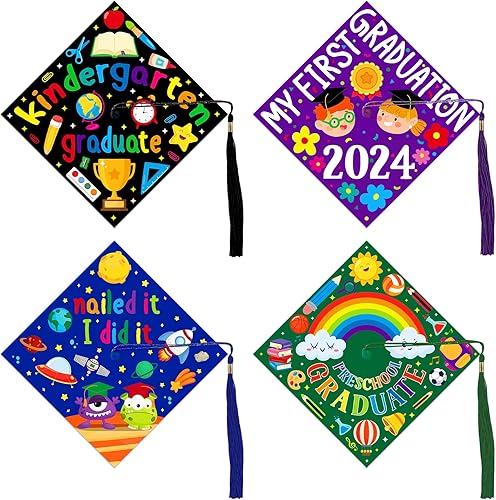 PETCEE 24 calcomanías de graduación de jardín de infantes para niños 2023 preescolar de preescolar, calcomanías para decoración de mi primer