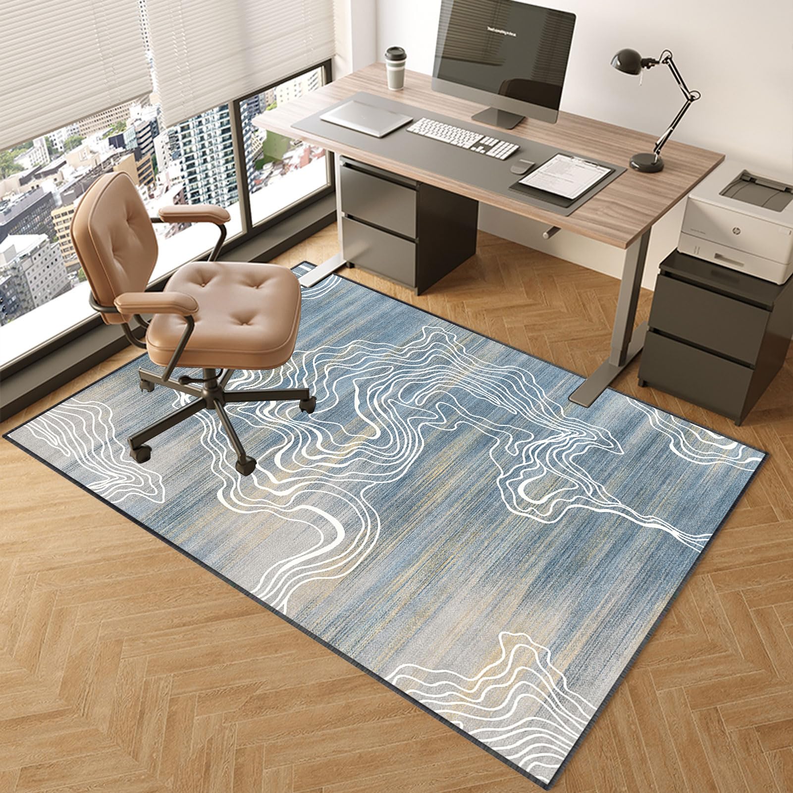 TOYOCC Office Computer Gaming Chair Mat For Carpeted Floor 120 x 150 cm | Desk Chair Mats Hardwood Floors | Multi-Purpose Protector Chair Carpet For Home Office | Chairmats Protects Floors Mat Rug
