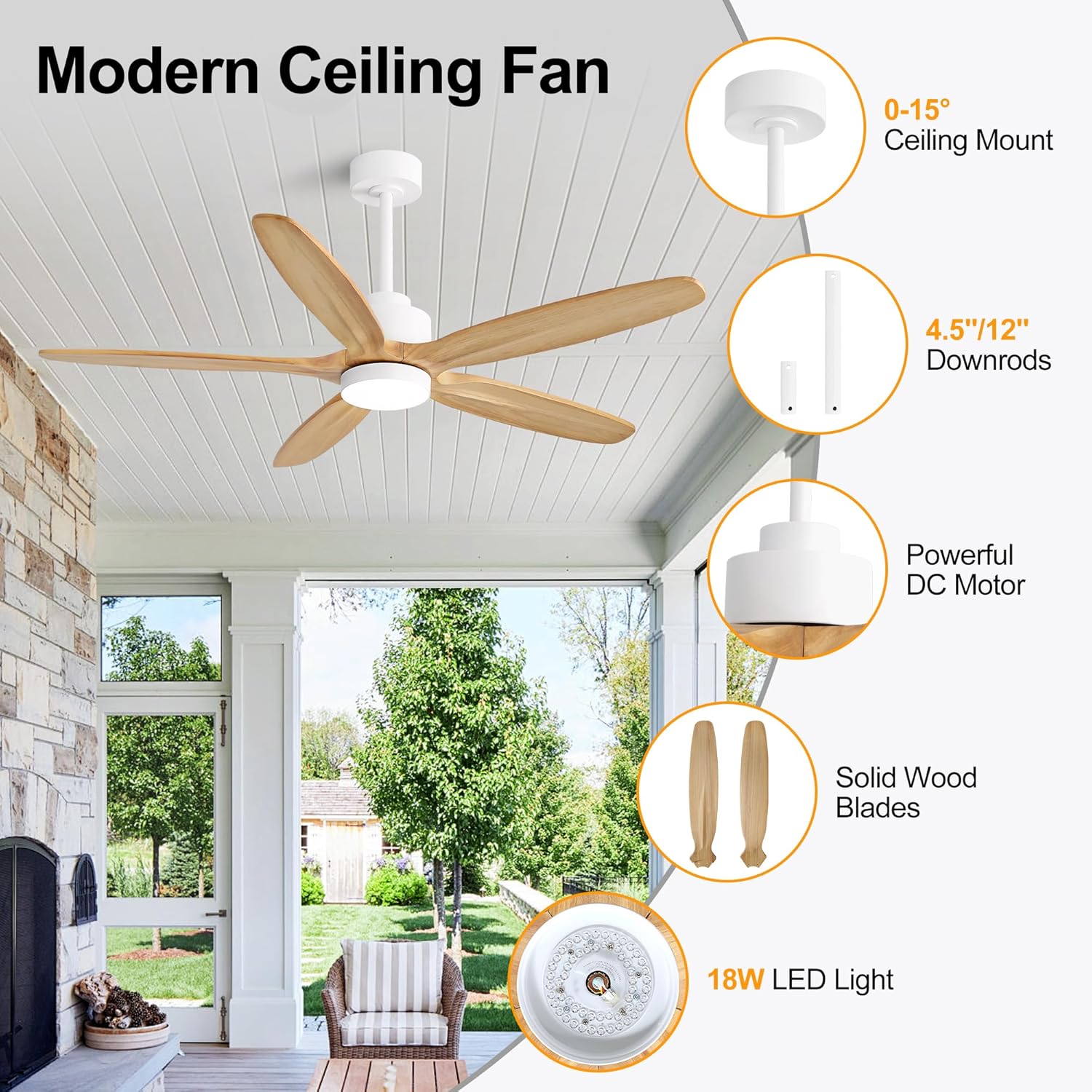 3 color temperature options for LED light