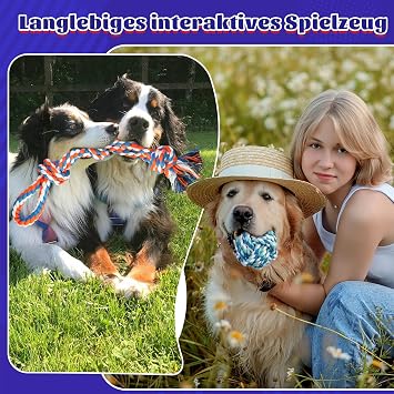 Dog Toy for Large and Medium Dogs - Robust Rope for Chewers Durable rope for aggressive chewers dental toy teething toy for puppies strong tug of war rope 8 pieces