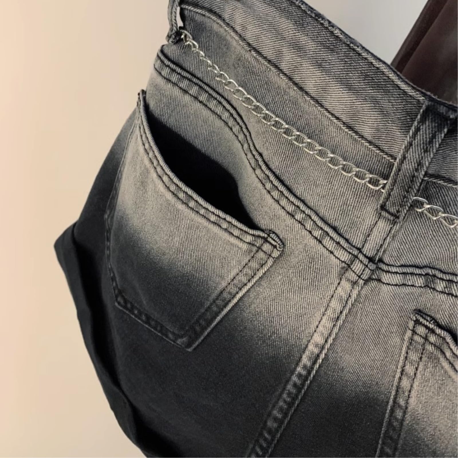 Shorts Jeans Donna Gradiente Alta Vita Larga Gamba Denim Donne Estate Sciolto Casual A-Line Pantaloni Femminile Jean Street Wear-Black Grey Shorts-XL