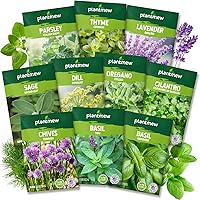 PLANTMEW 10 Herb Seeds Variety Pack: 7,000+ Heirloom Non-GMO Seeds - Basil, Cilantro, Lavender, Parsley & More for Home Garden