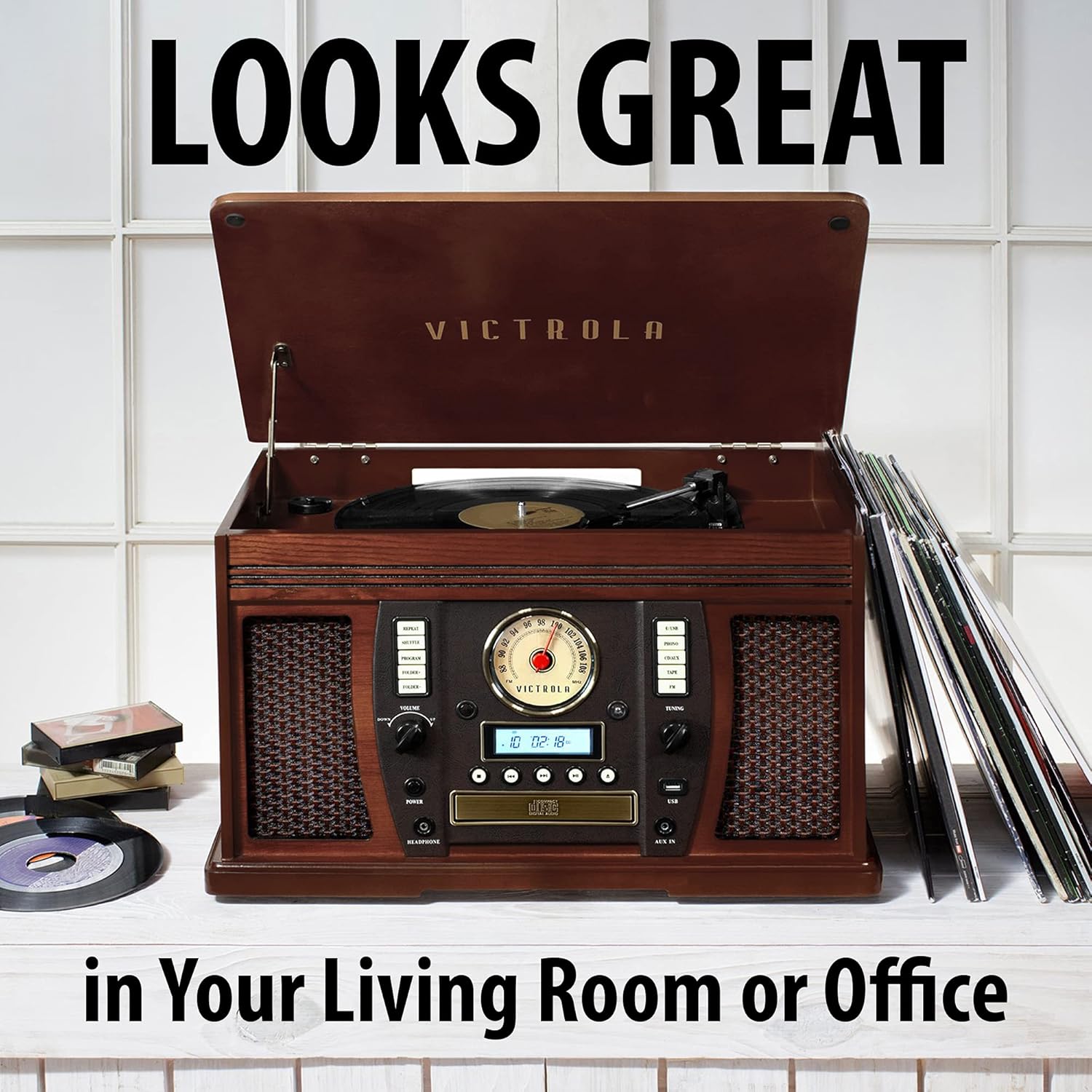 🔥 Flаѕh Sаlе Victrola Aviator 8-in-1 Bluetooth Record Player & Multimedia Center with Built-in Stereo Speakers - 3-Speed Turntable, Vinyl to MP3 Recording | Wireless Music Streaming | Espresso 40% оƒƒ Dіѕсоunt Victrola Aviator 8-in-1 Bluetooth Record Player & Multimedia Center with Built-in Stereo Speakers - 3-Speed Turntable, Vinyl to MP3 Recording | Wireless Music Streaming | Espresso