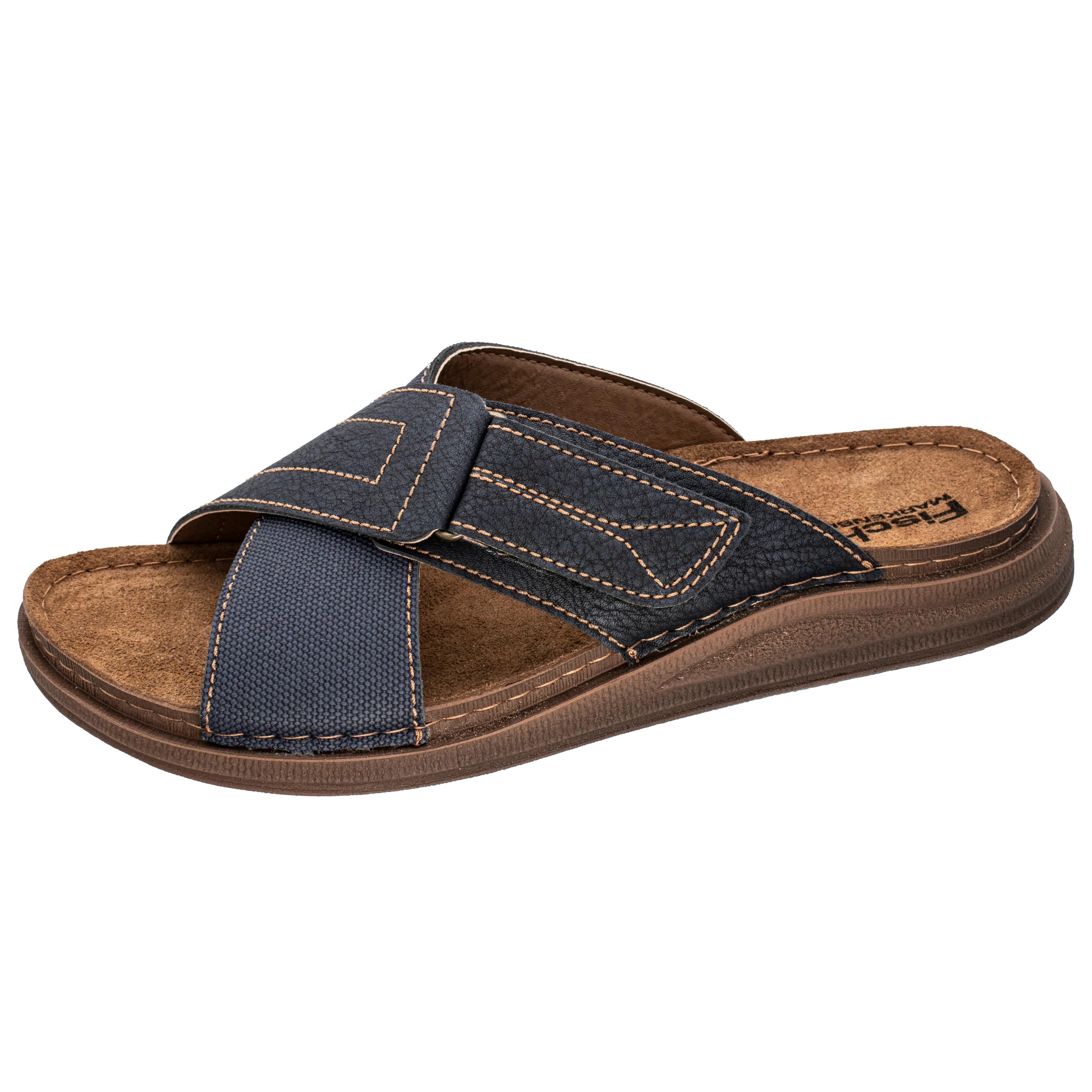 Fischer Men's Franz Flat Slippers, Blue, 43 EU, blue, 9.5 UK