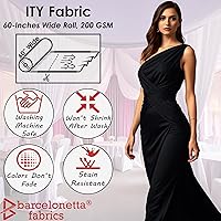 Vista 3 de ITY - Tela de jersey Tejido de elastano, elástico en 2 direcciones, 95% poliéster, 5% elastano, antiarrugas, transpirable, 60 pulgadas de ancho