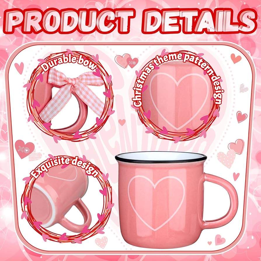 Amazon.com: Suttmin 6 Pcs Valentine's Day Mini Coffee Mugs