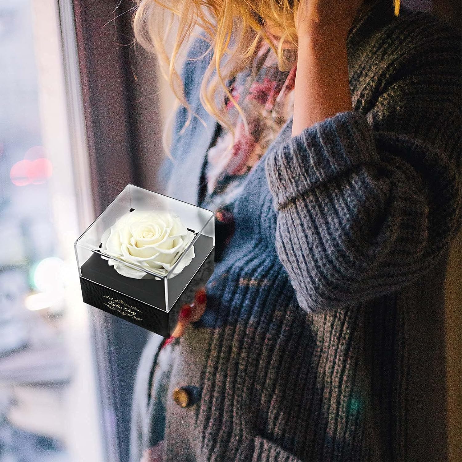 Kylin Glory Fresh Cut Flower Preserved Rose for Women Mom Wife Girlfriend - Flower Gift Real Rose Decor for Mother's Day Valentine's Day Wedding Party Celebration Birthday Anniversary (White) - Image 5