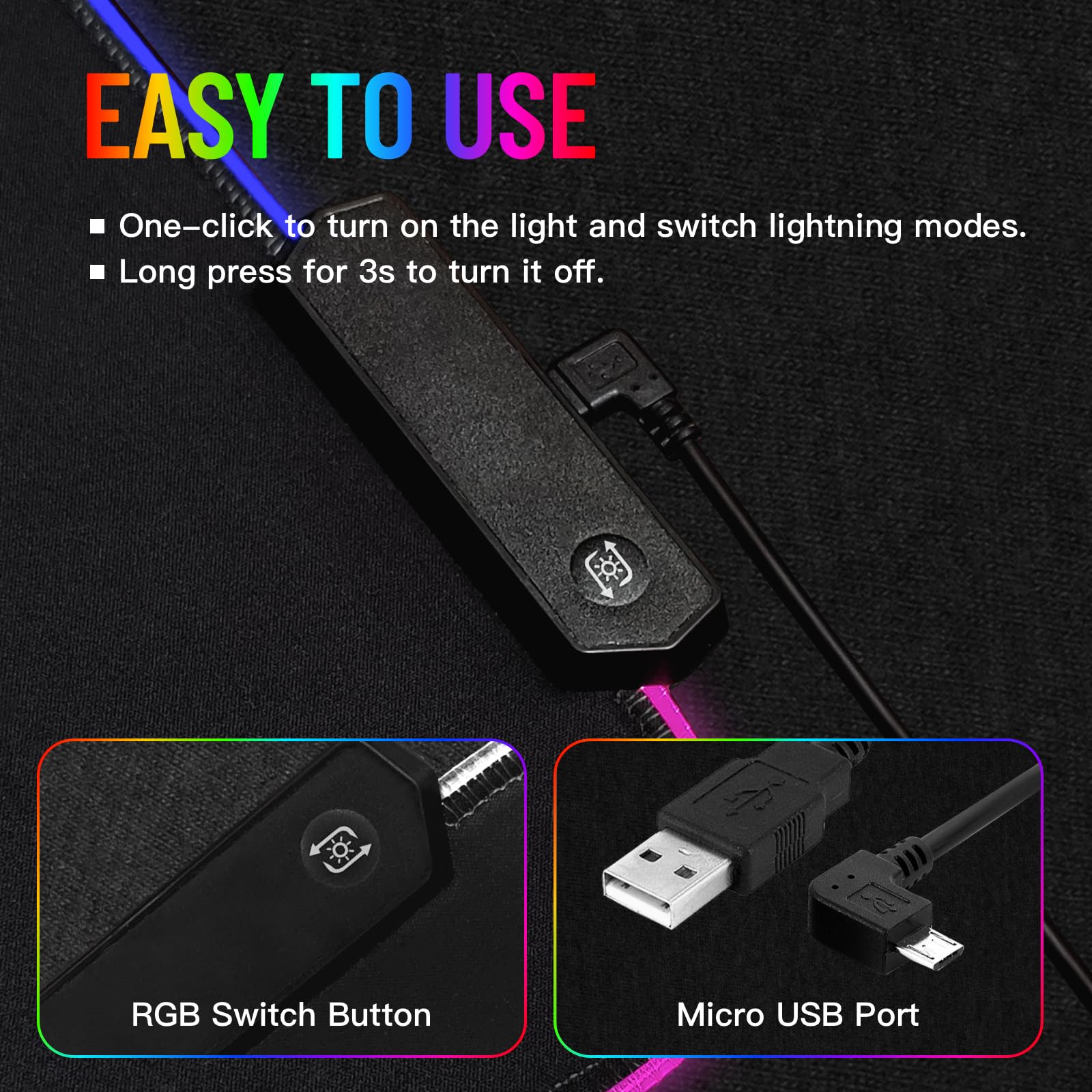 Alfombrilla de mouse RGB LED para juegos, teclado grande, lindo ordenador de sobremesa, portátil, 14 luces, XXL, largo, gigante, grande, fresco, diseño moderno, único para hombres, niños,