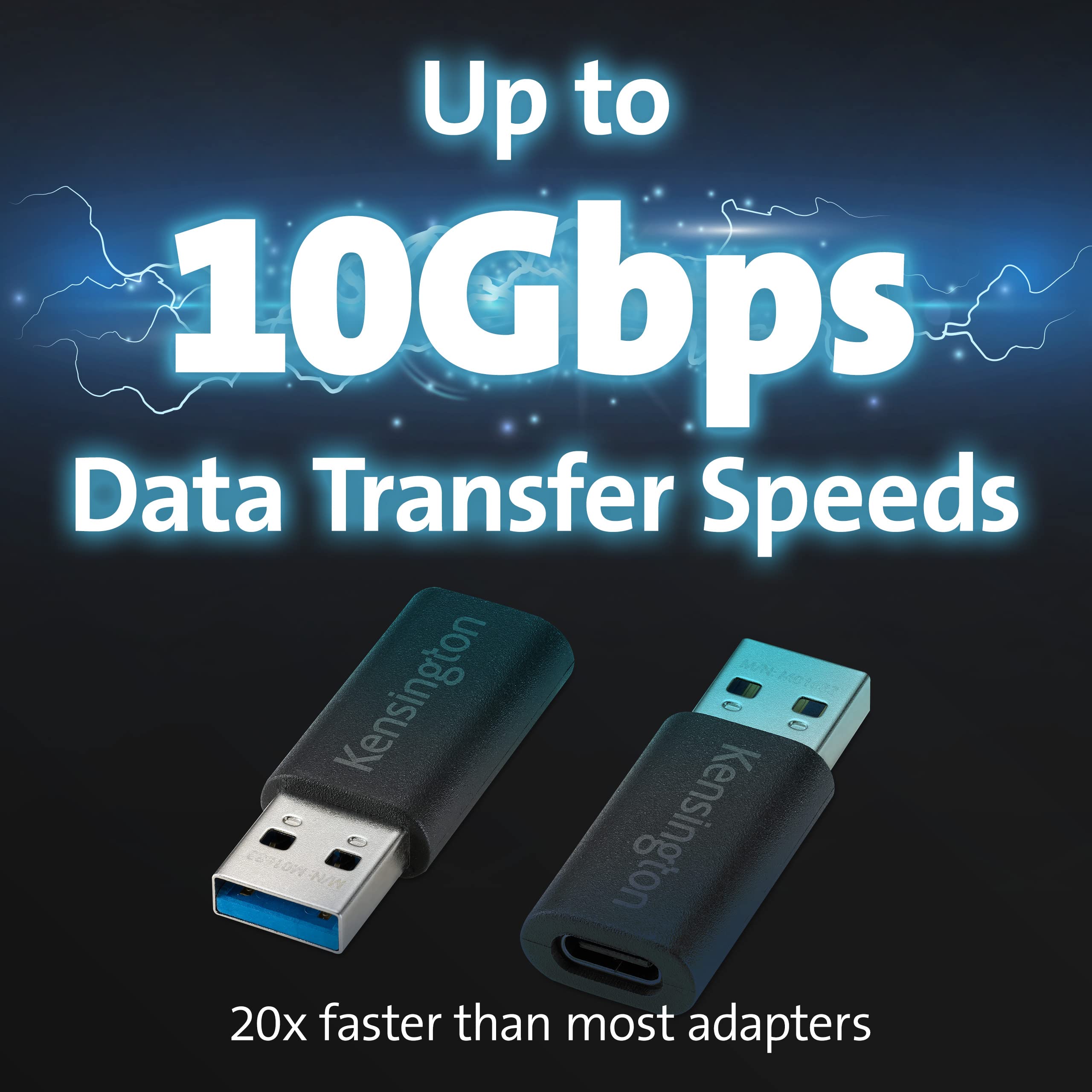 Kensington CA1020 USB A auf USB C Adapter, USB C Buchse auf USB A Stecker Konverter (K33478WW)