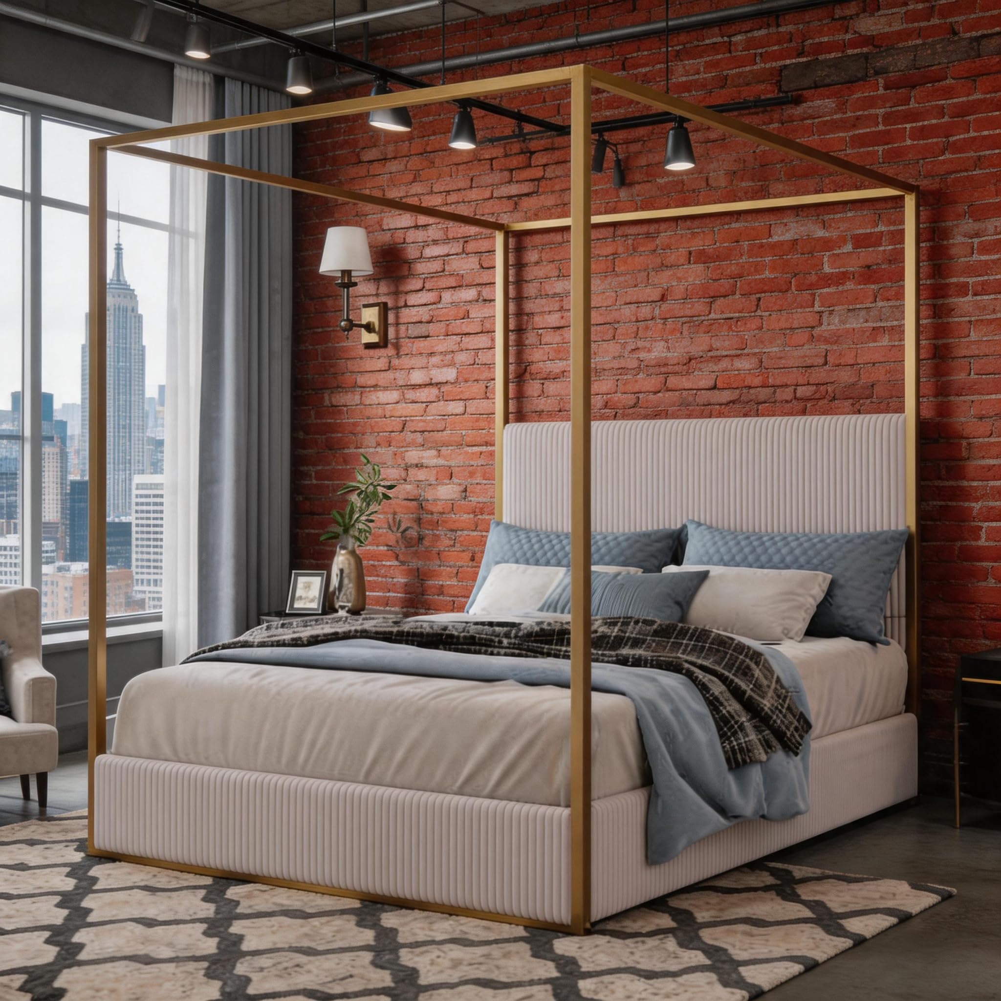 BEDGJH Queen Metal Canopy Bed