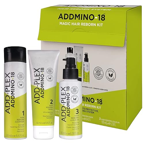 ADDMINO-18 Magic Hair Reborn Kit - Champú para el cabello, máscara y acondicionador sin enjuague