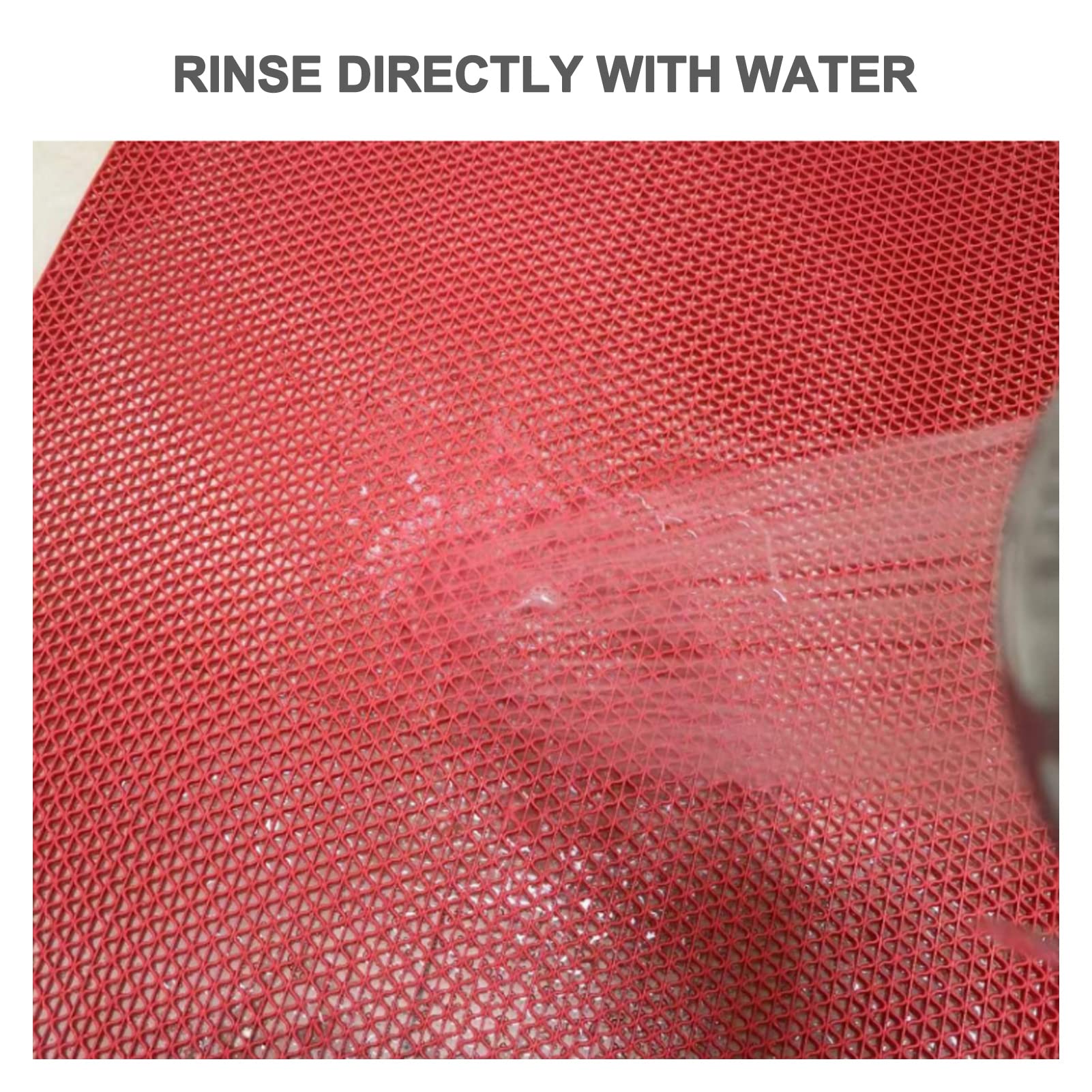 Tappetino di Drenaggio Antiscivolo 3x6.5ft (0.9x2m) Tappetino per Pavimento Commerciale Tappetino da Bagno in PVC Anti-Fatica per Piscina Docce Sala Servizi Igienici Ristorante Garage Zerbino,Rojo