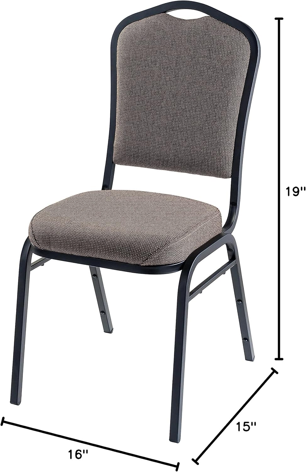 National Public Seating 9300 Series Deluxe Fabric Upholstered Stack Chair, Natural Blue Seat/Black Sandtex Frame