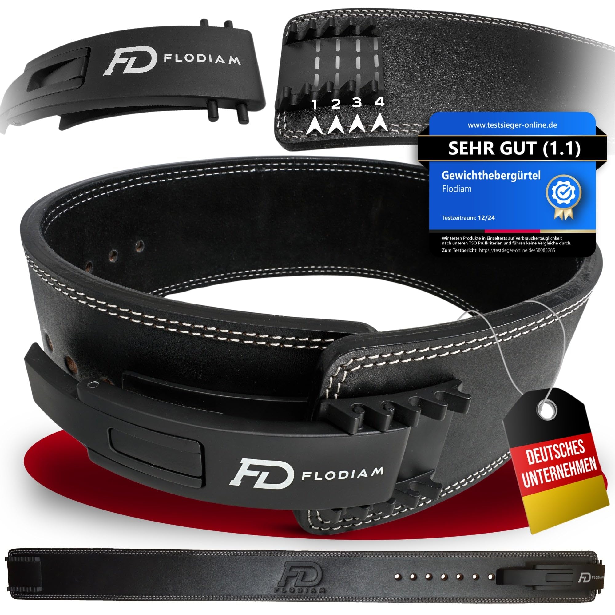 Profi Gewichthebergürtel Full Power Design Herren & Damen [Schnellverstell] Hebelverschluss Gym Lifting Belt Fitness Gürtel Büffelleder Weightlifting Powerlifting - Jetzt Größe Wählen!