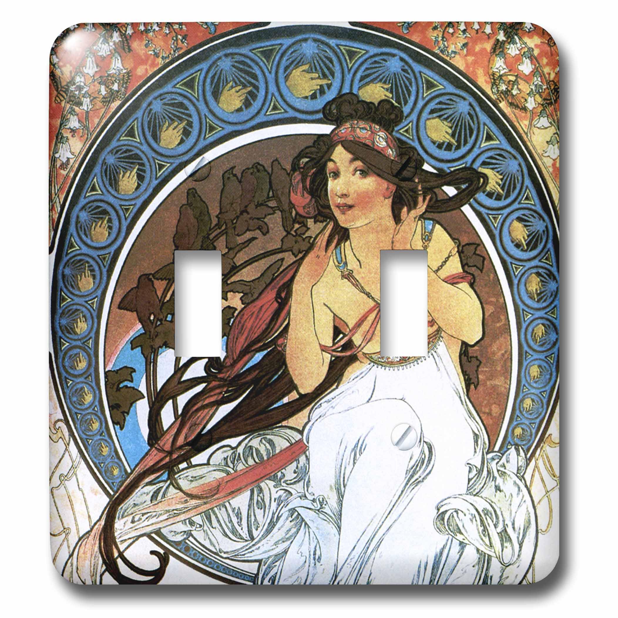 Mucha Muse of Music plaque de finition interrupteur haut de gamme aux détails d'art