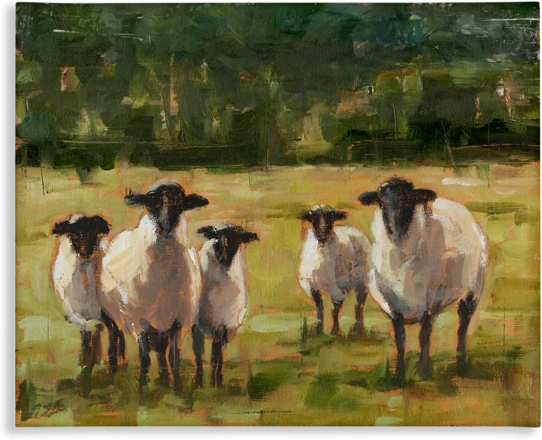 Flock of Sheep Family Painting Wall Art, 24 x 30, Gallery Wrapped Canvas