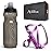 Bike Water Bottle Holder Combo - 20 Oz Squeeze Bottle & Bicycle Mount Cage Rack, No Screws Needed, Durable Alloy - Fits All Handlebar Bikes & MTB Mountain Road - for Adults, Kids (Purple)