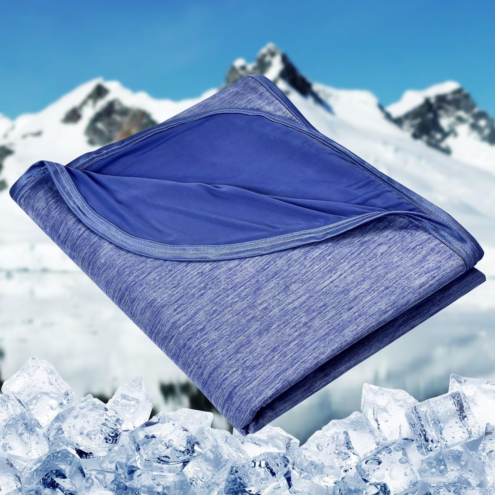 HOMFINE Cooling Blanket for Hot Sleepers King Size, Dark Blue 108"x90"