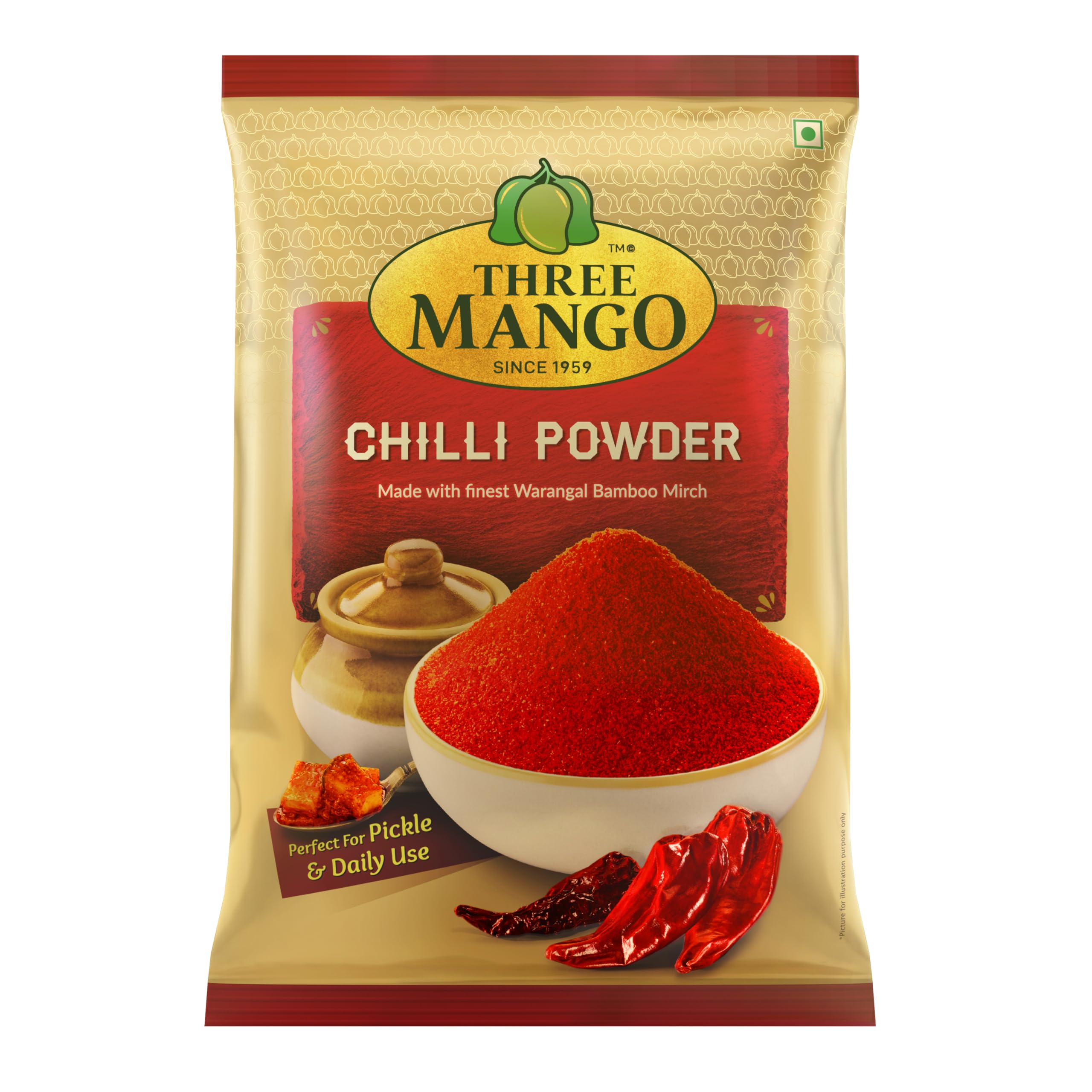 Three Mango Mirch (Chilly) Powder | Rich In Flavour | No Added Colours | Natural And Authentic (200 Gramm)