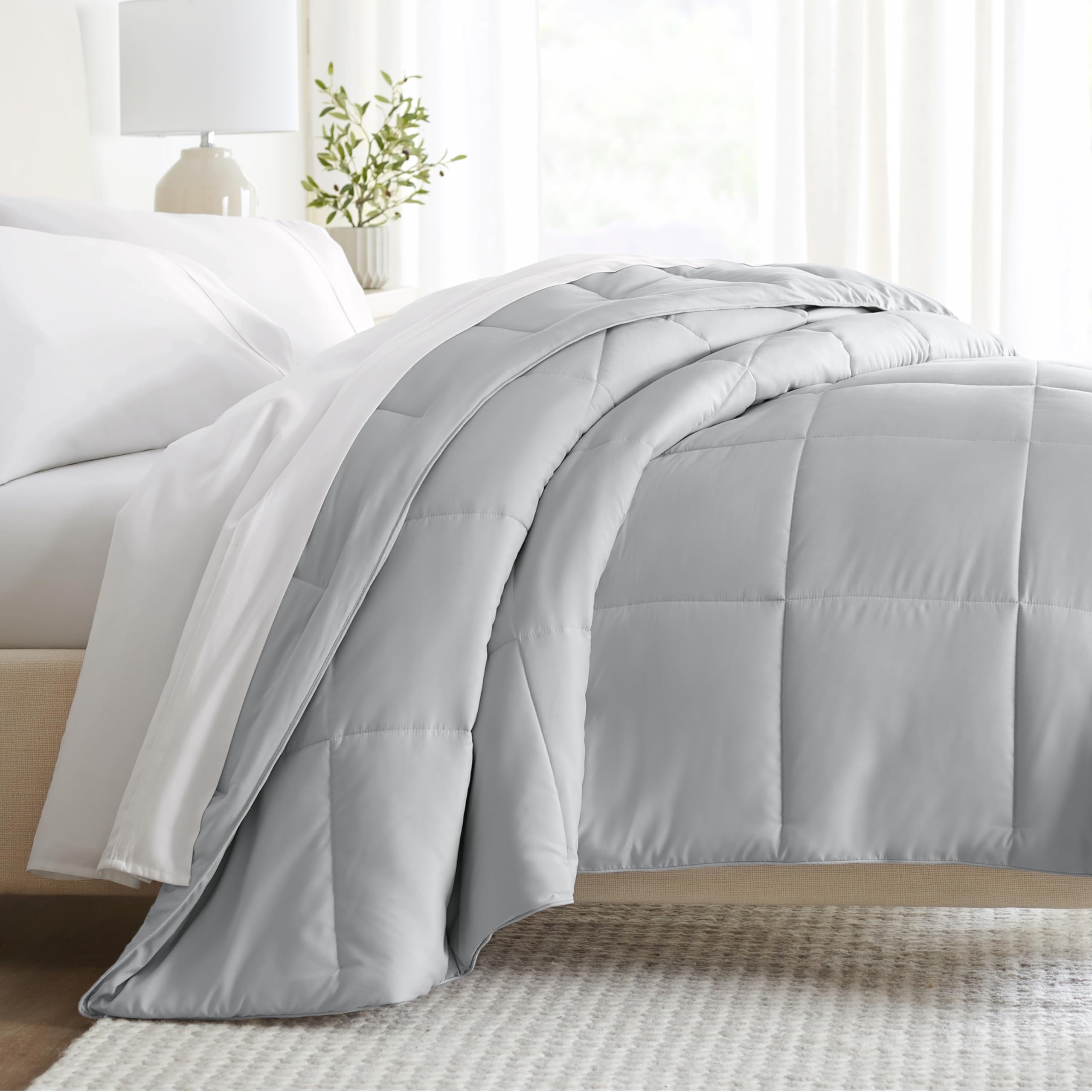 Linen Market Queen Comforter (1 Piece - LGray) - Bring Luxury Home with Our Soft and Lightweight Down Alternative Comforters Queen Size - Can Also fit