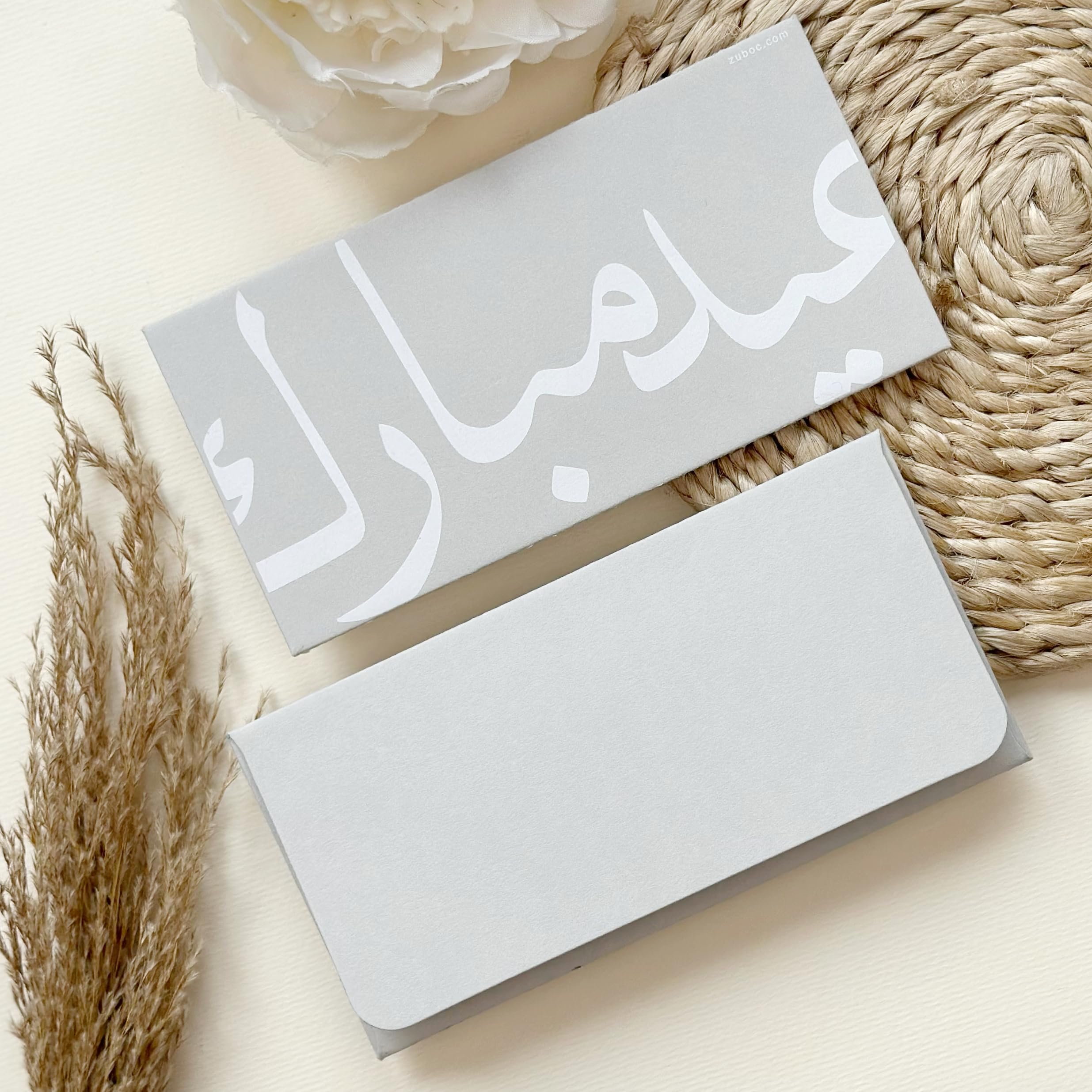 Eid Mubarak Money Envelopes | Premium Festive Eidi Cash Envelopes | Elegant Arabic Design | Ramadan & Eid Gift | Multiple Colors Available | Set of 4 (Grey)-picture-15