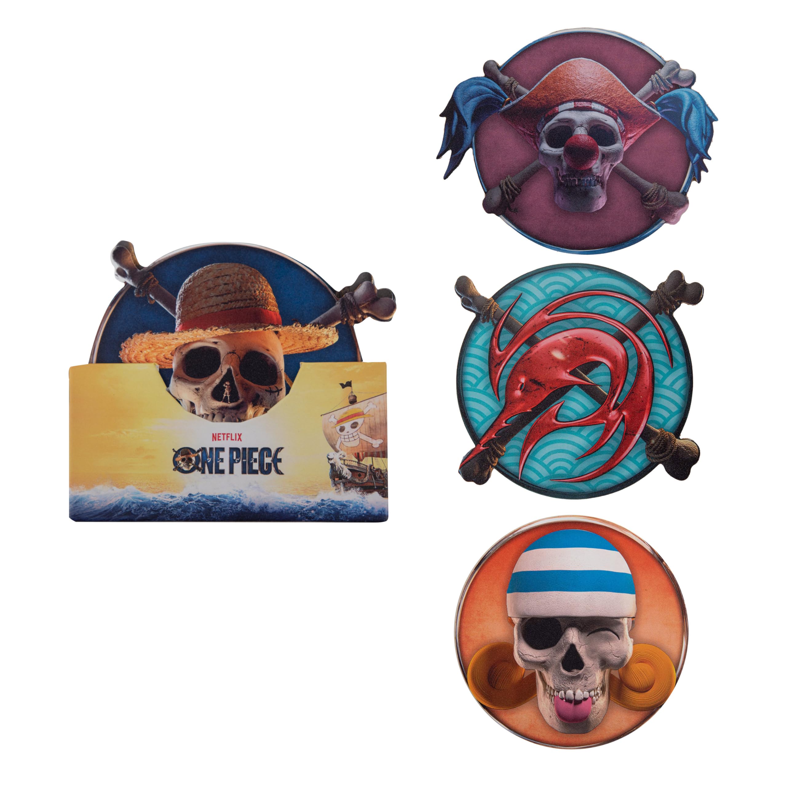 Cinereplicas One Piece – Set of 4 Coasters – Characters 1 – Officially Licensed