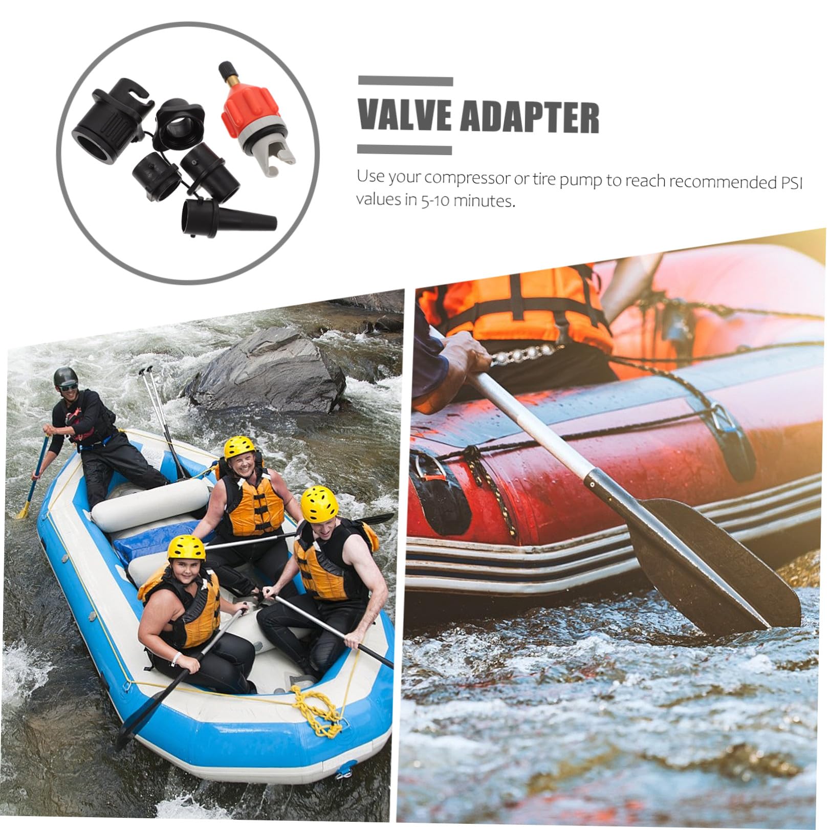 VANZACK Adaptador De Válvula De Aire Accesorios Inflables para Kayak Accesorios para Mangueras Kayaks Inflables De Aire para Inflables Accesorio De Manguera Plástico Duro