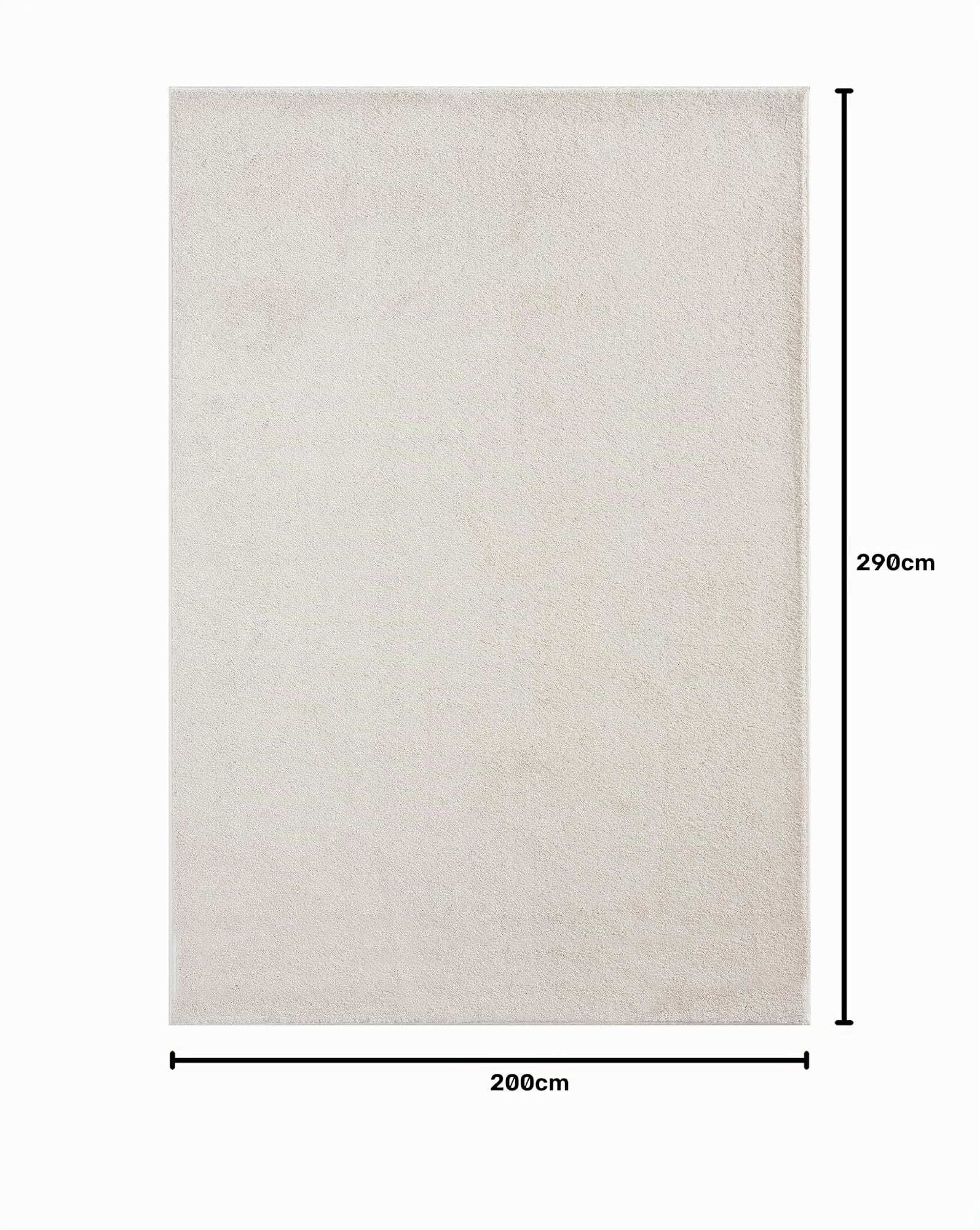 the carpet Marley, Tapis Élégant de Designer, Tapis de Salon, À Poils Courts, Doux, Facile d'entretien, Élégant, Uni, Crème, 200 x 290 cm