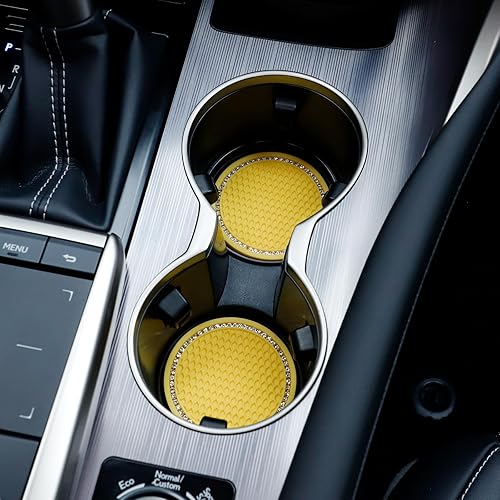 Miniatura 4 de Posavasos para automóvil con cristal brillante, 2 posavasos antideslizantes universales, adecuados para la mayoría de automóviles, accesorios