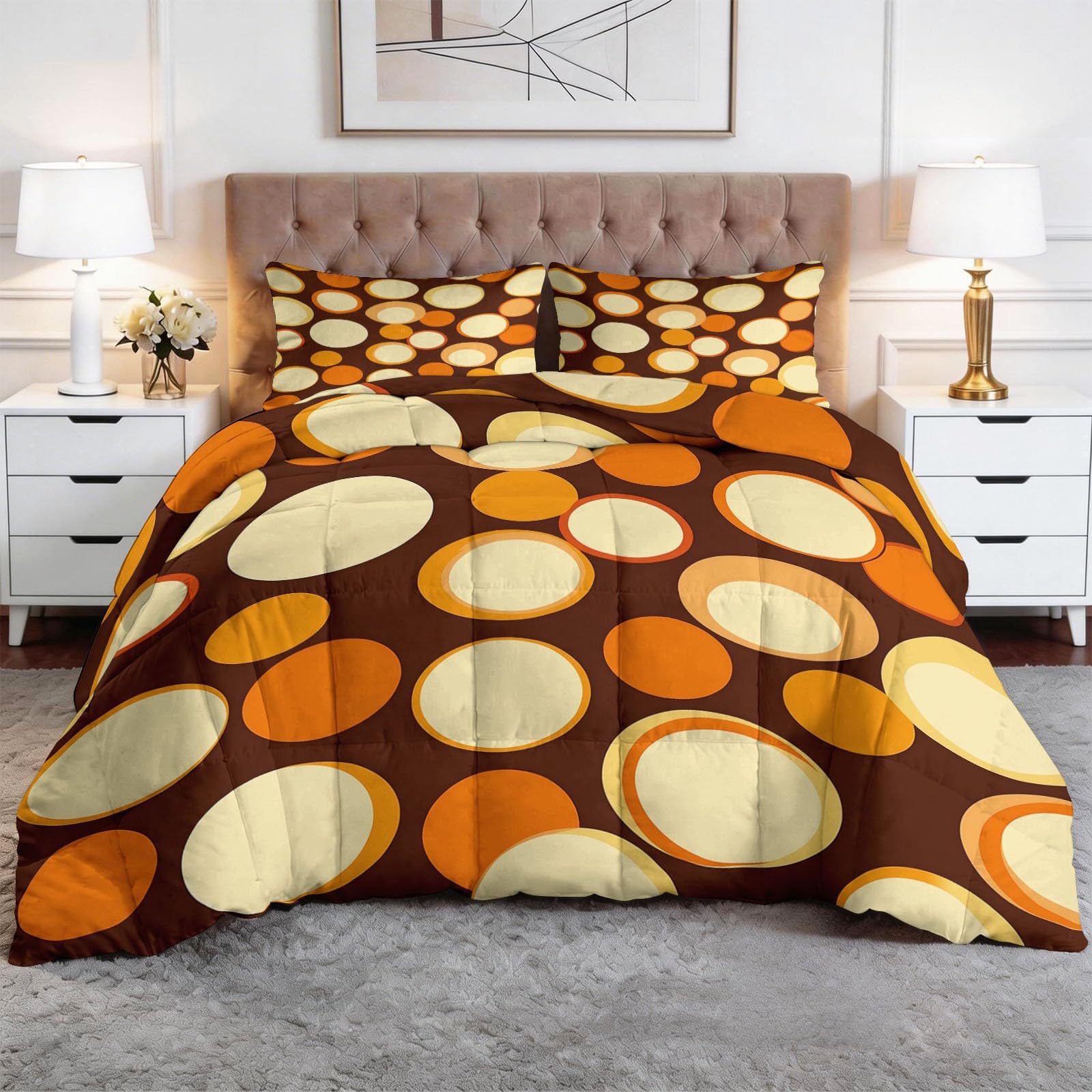 CozyRest Edredon Relleno nordico Cama Infantil Algodón - Burbujas Vintage Arte Pop Cama 90 - Bebe rellena Juego de Manta 150x200 cm con Almohada 50 x 75 cm por niños e niñas