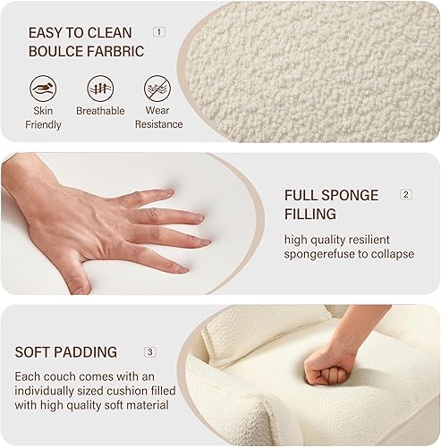 Miniatura 5 de Sofá modular modular de 129.9 pulgadas, moderno sofá curvo con 4 almohadas, sofá modular en forma de nube para sala de estar, habitación de